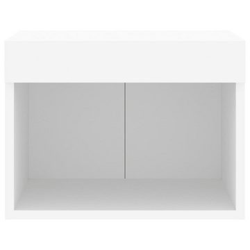 vidaXL TV-Schrank Wand-Nachttisch mit LED-Leuchten Weiß (1-St)