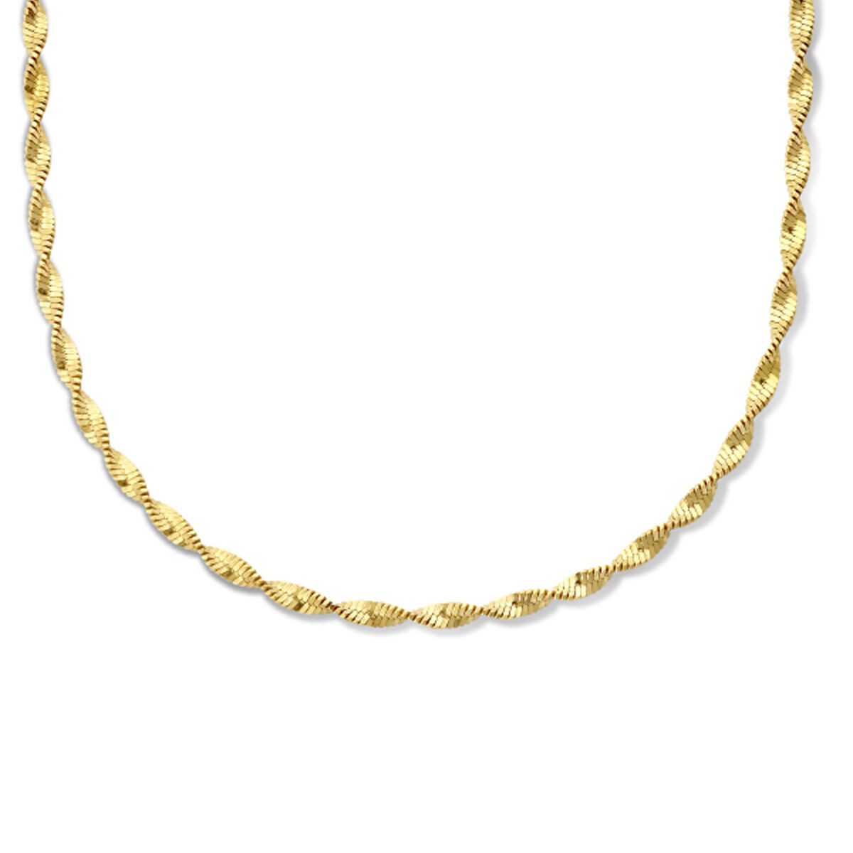NICEANDnoble Partnerkette Vergoldete Herringbone-Kette gedreht glänzend 2578, verstellbare Gesamtlänge