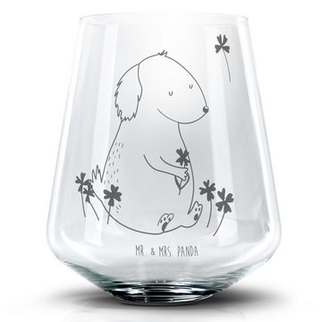 Mr. & Mrs. Panda Cocktailglas Hund Kleeblatt - Transparent - Geschenk, Haustier, Vierbeiner, Cockta, Premium Glas, Personalisierbar