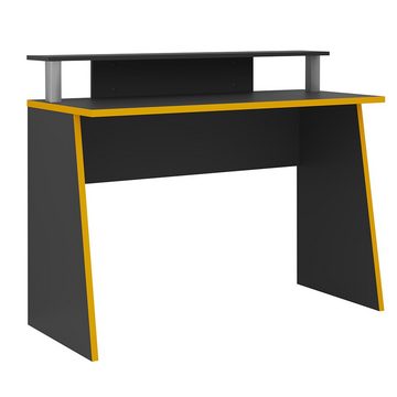 Lomadox Schreibtisch ZADAR-10, Gaming-Tisch, anthrazit mit orange, B/H/T ca. 93/117/50 cm