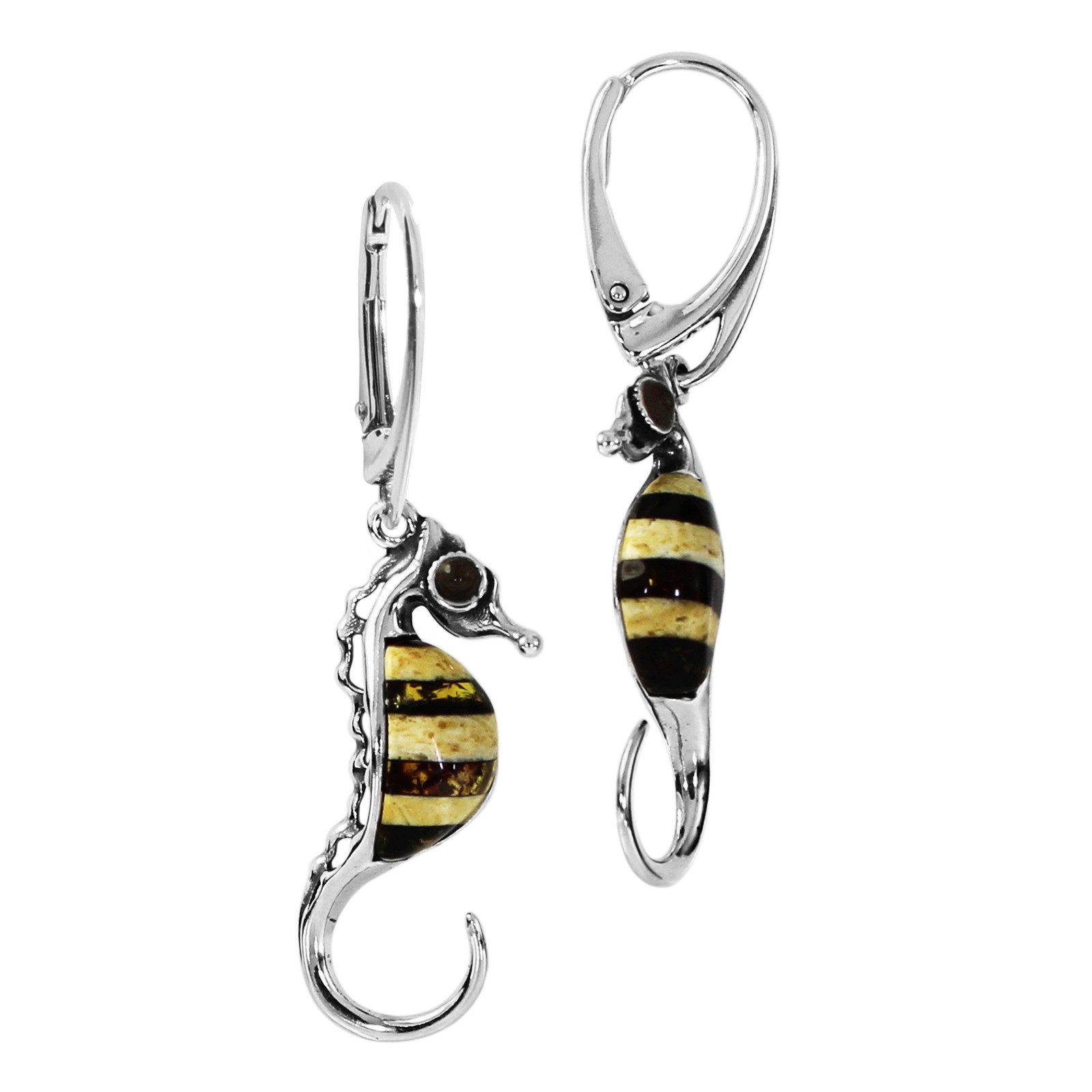 Paar Ohrhänger Ostsee-Schmuck Ohrhänger Seepferdchen Ohrhänger Seepferdchen