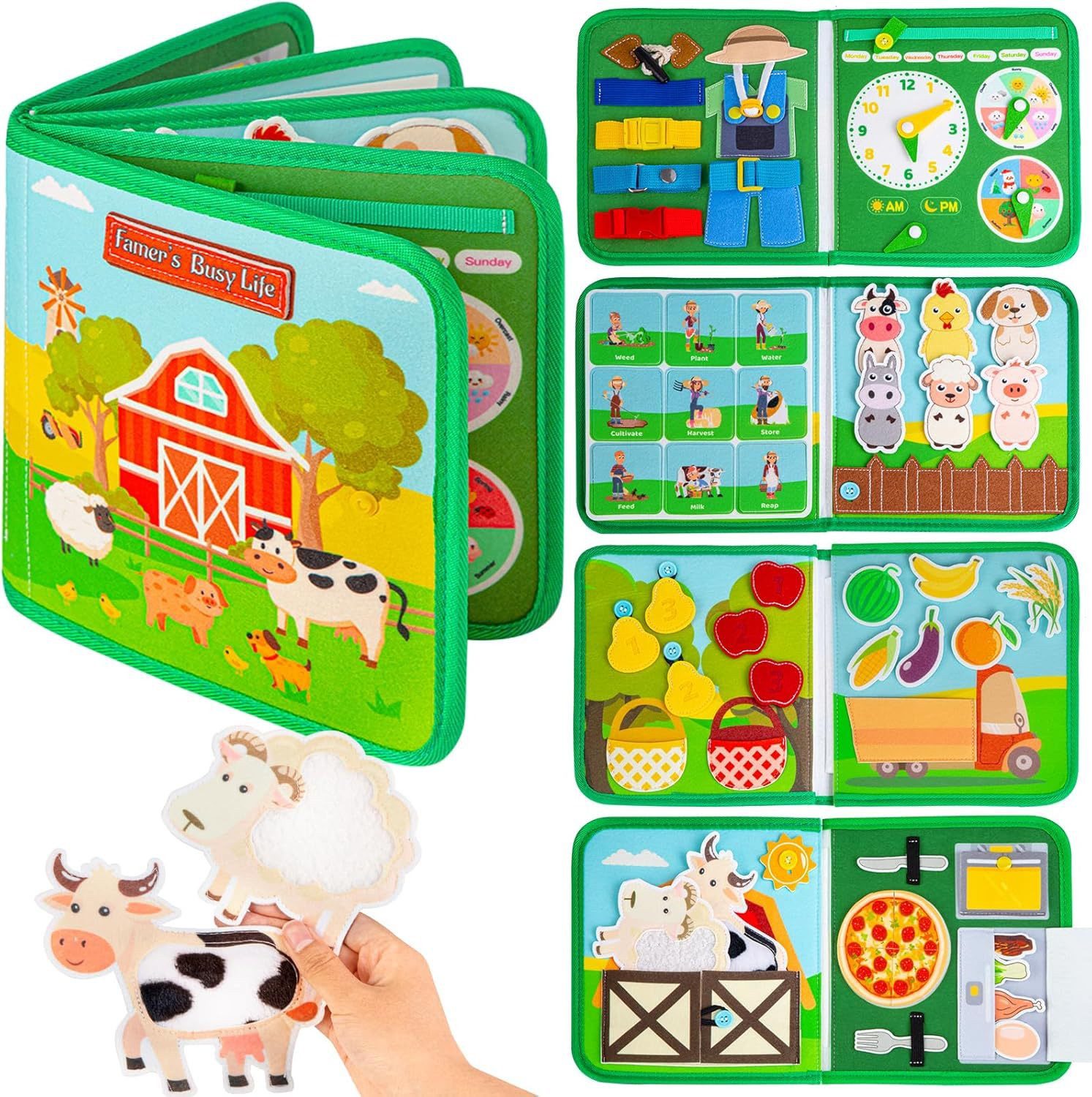 CLTYQ Lernspielzeug Bauernhof Beschäftigt Board Montessori günstig online kaufen