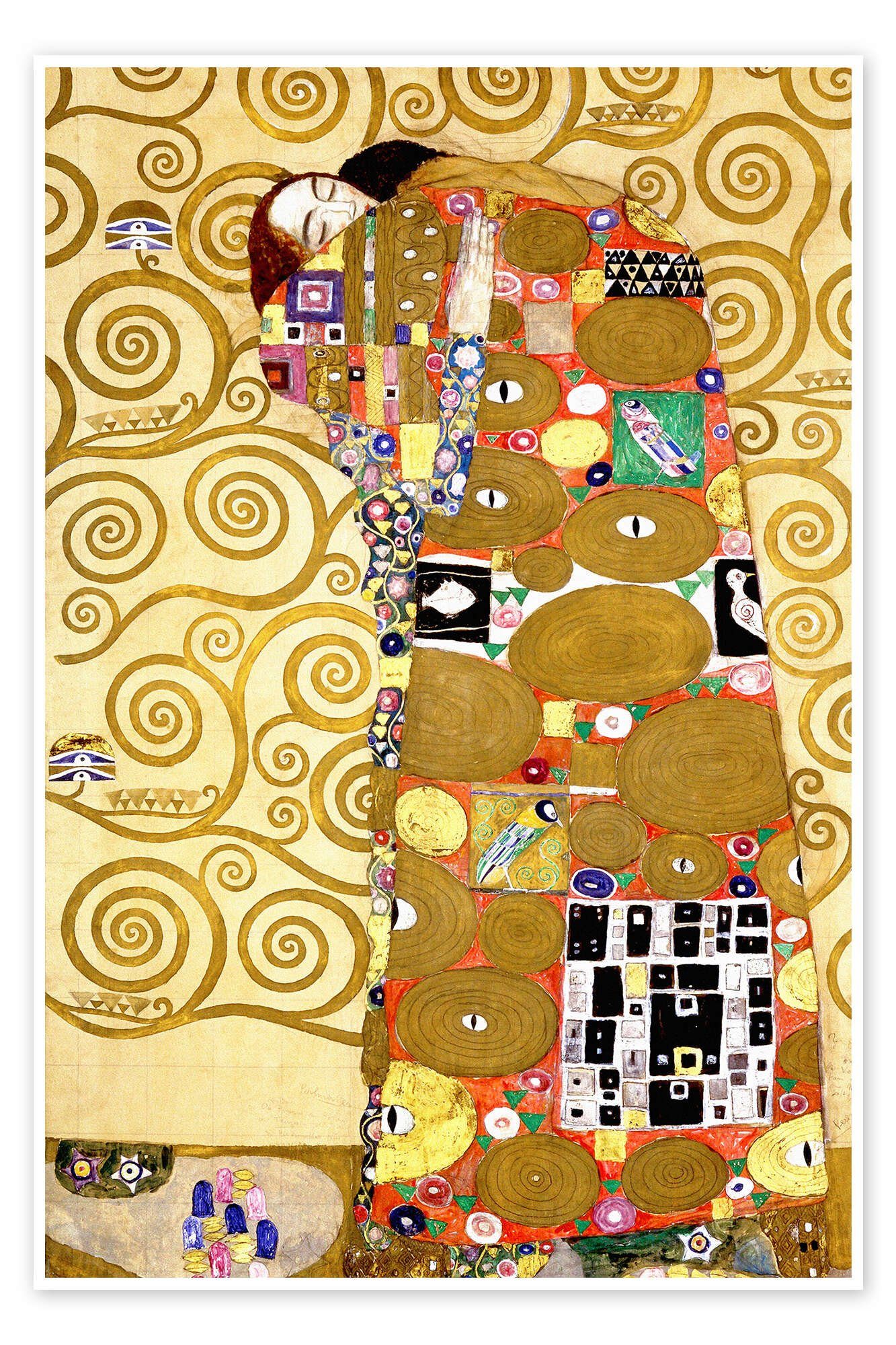 Posterlounge Wandbild Der Lebensbaum (Die Erfüllung), Gustav Klimt, erhältlich als Poster, Leinwandbild, Wandsticker oder Acrylglasbild