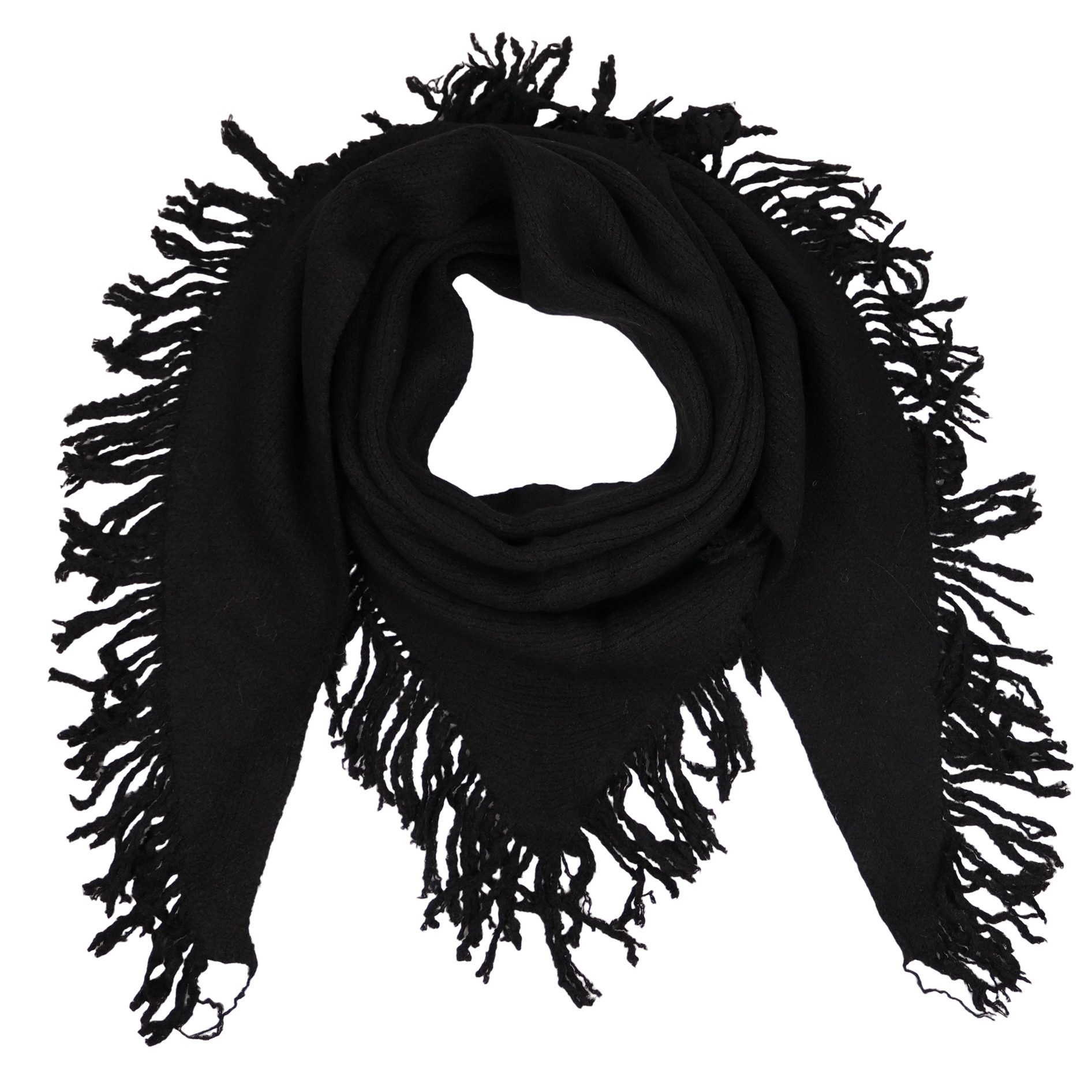 MIRROSI Strickponcho Damen Poncho Cape Dreieckstuch 2 in 1 mit Fransen