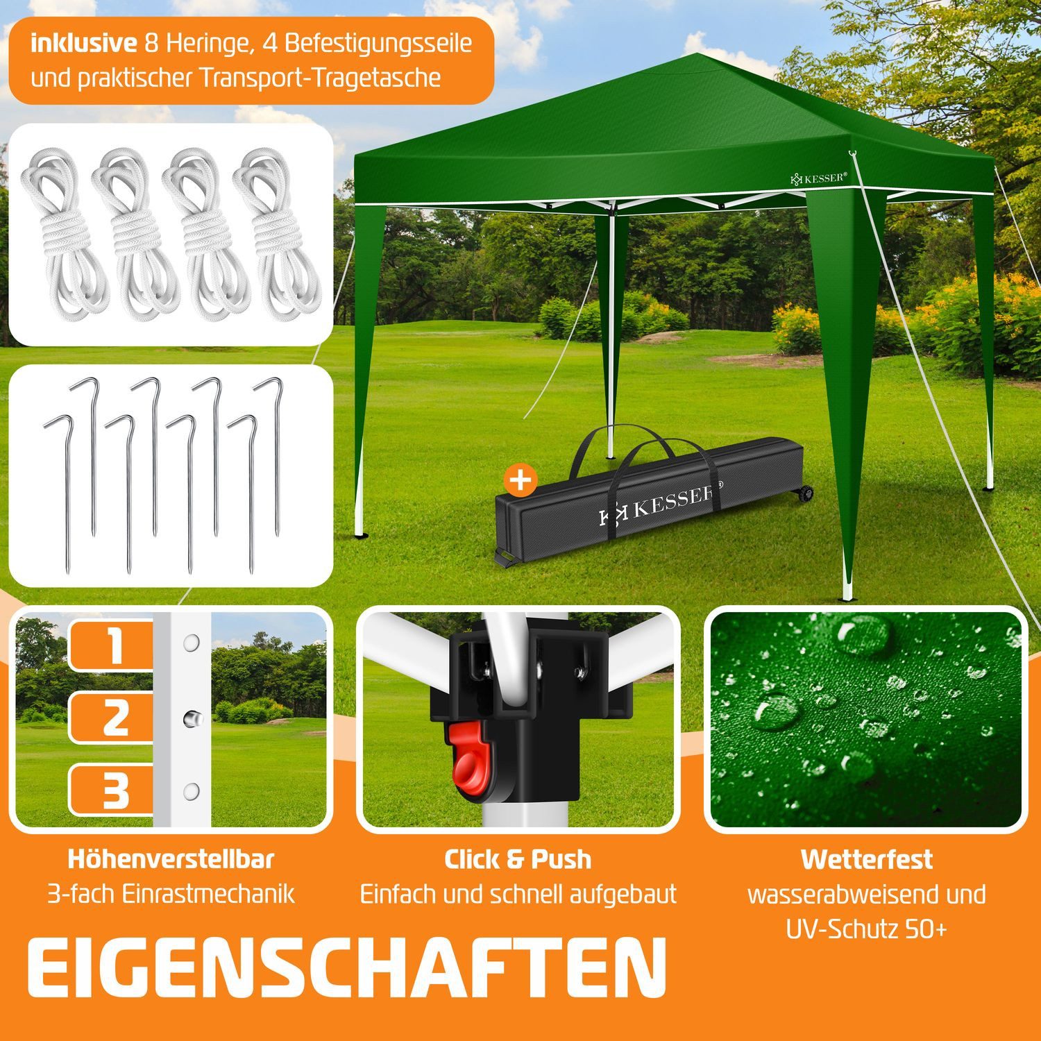 KESSER Pavillon, Pavillon 3x3m wasserdicht inkl. günstig online kaufen