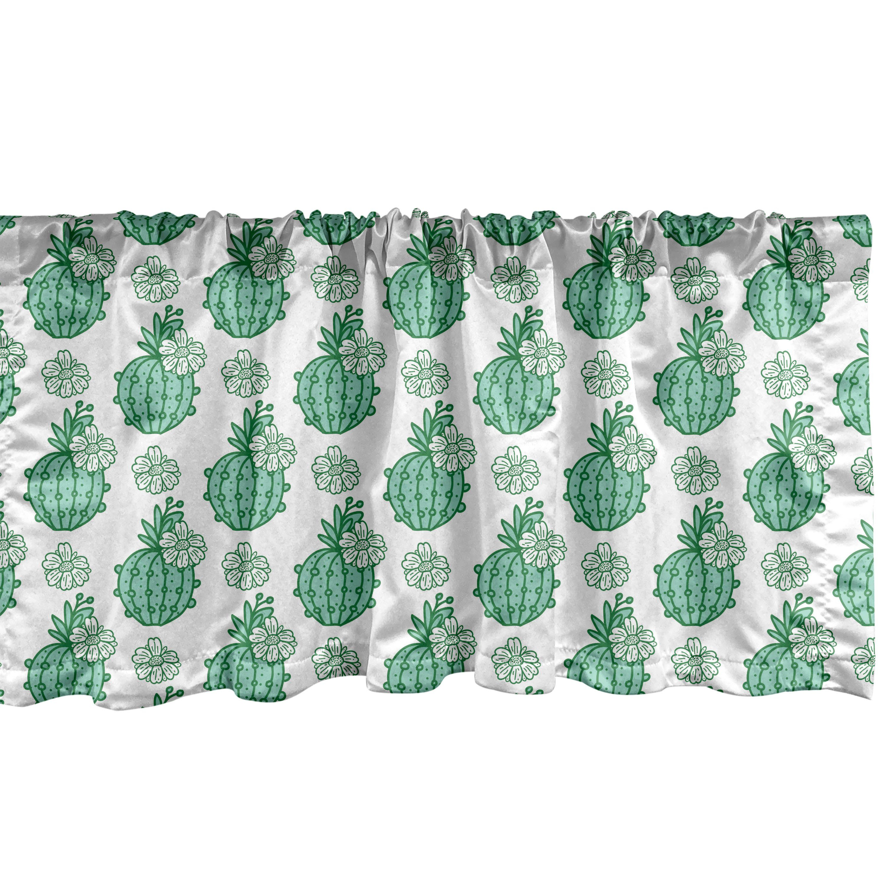 Küche Kaktus Dekor Scheibengardine Stangentasche, Volant Vorhang Cacti Abakuhaus, für Schlafzimmer Microfaser, Blüten-Blumen-Kunst mit