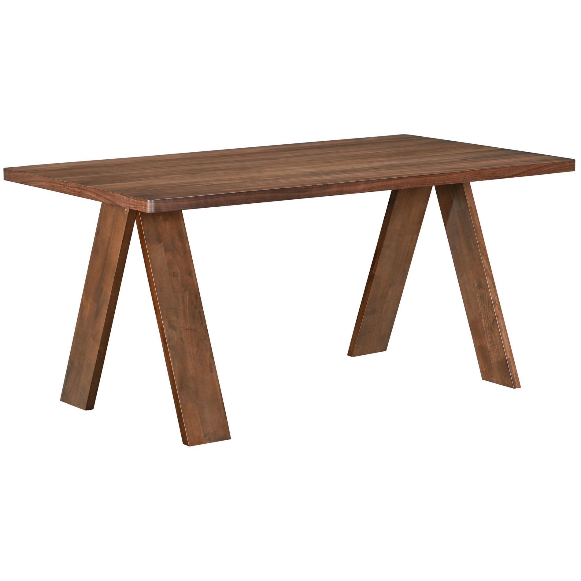 Selsey Esstisch Scusly, 160x90 cm, rechteckig, MDF mit Nussbaumfurnier, Massivholzbeine