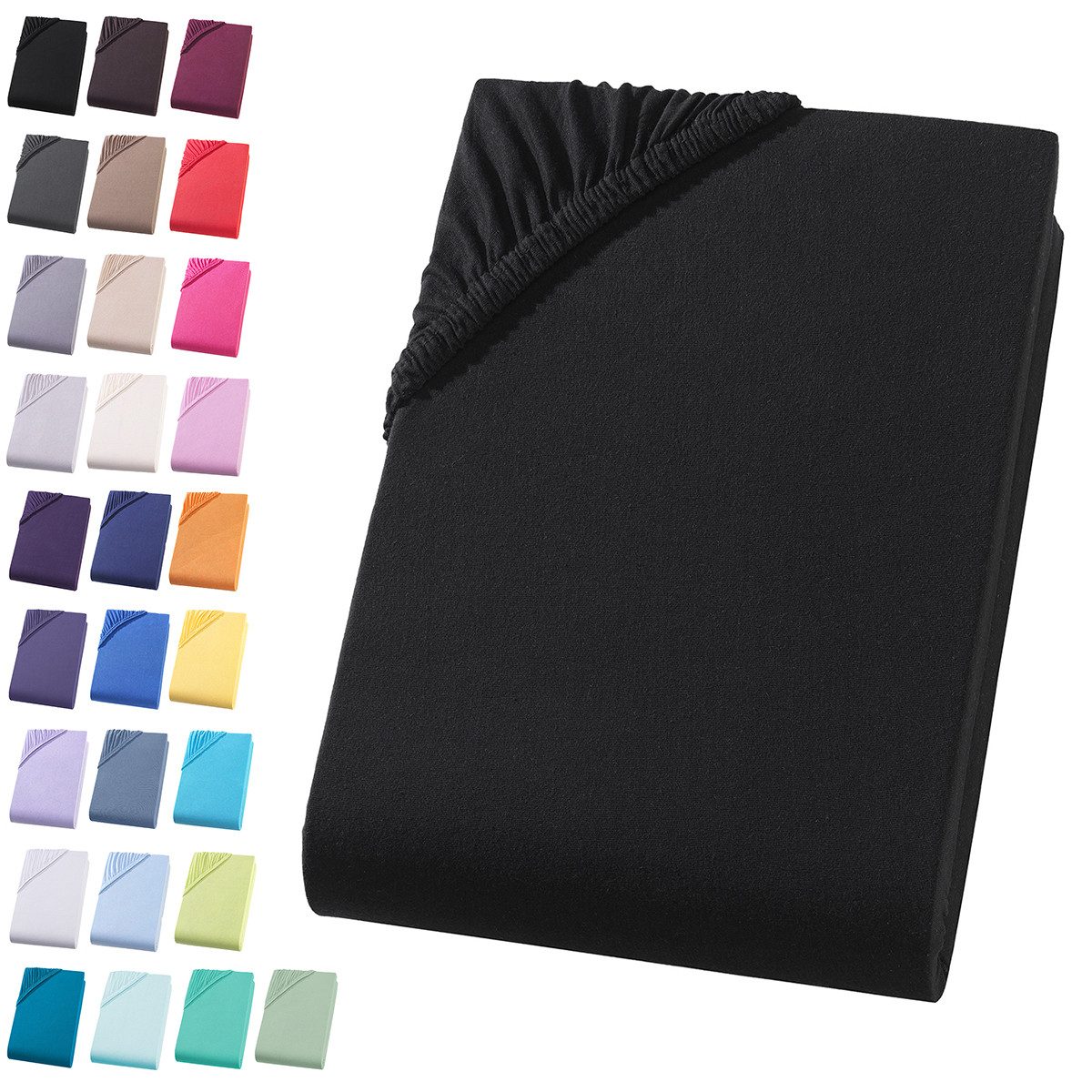 Visaggio Натяжные простыни Jersey aus 100% Baumwolle Boxspringbett / Wasserbett Spannbetttuch, Jersey, Gummizug: rundum, Натяжные простыни, für Matratzenhöhen bis 32 cm, Steghöhe 40 cm