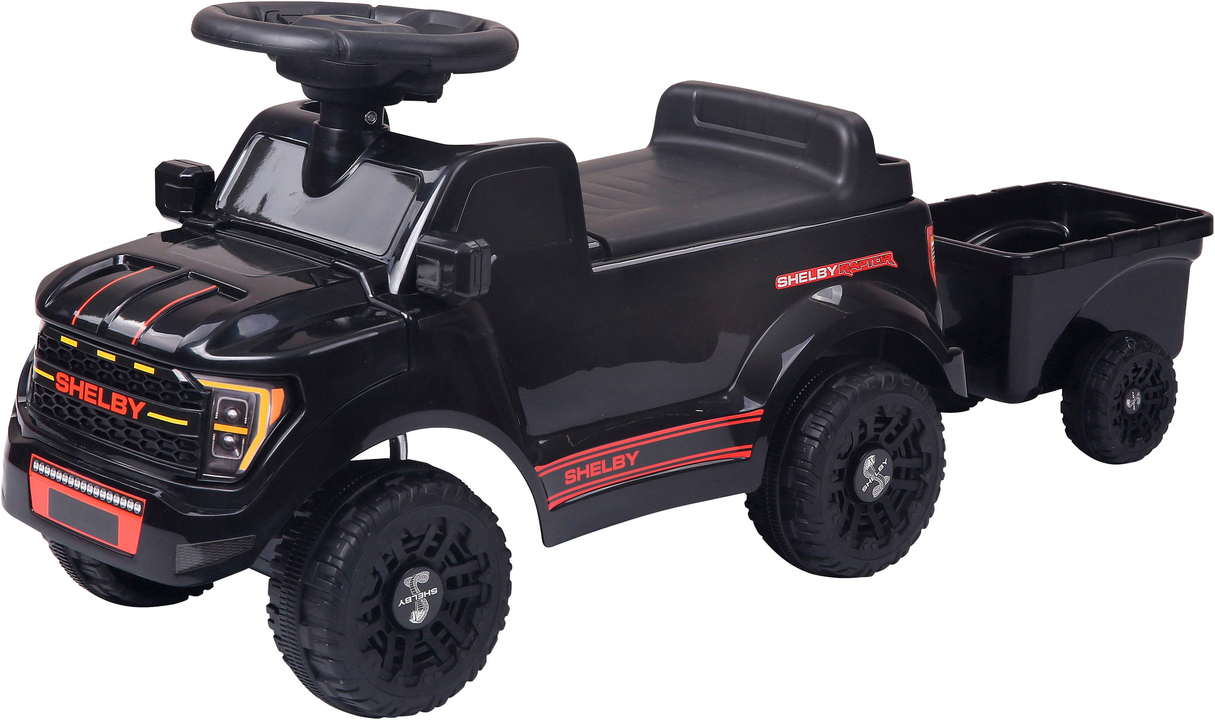 Jamara Rutscherauto Shelby Ford F-150 Raptor mit Anhänger, mit Soundeffekten