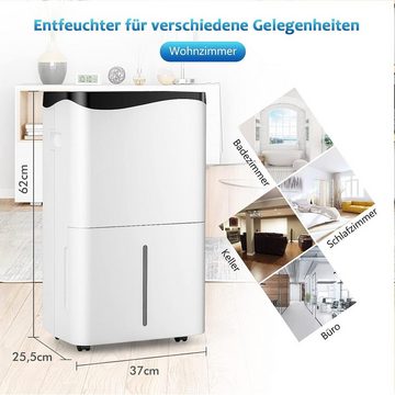 KOMFOTTEU Luftentfeuchter, Entfeuchtung 50,00 l/Tag, Tank 5,00 l, Zimmer bis zu 60