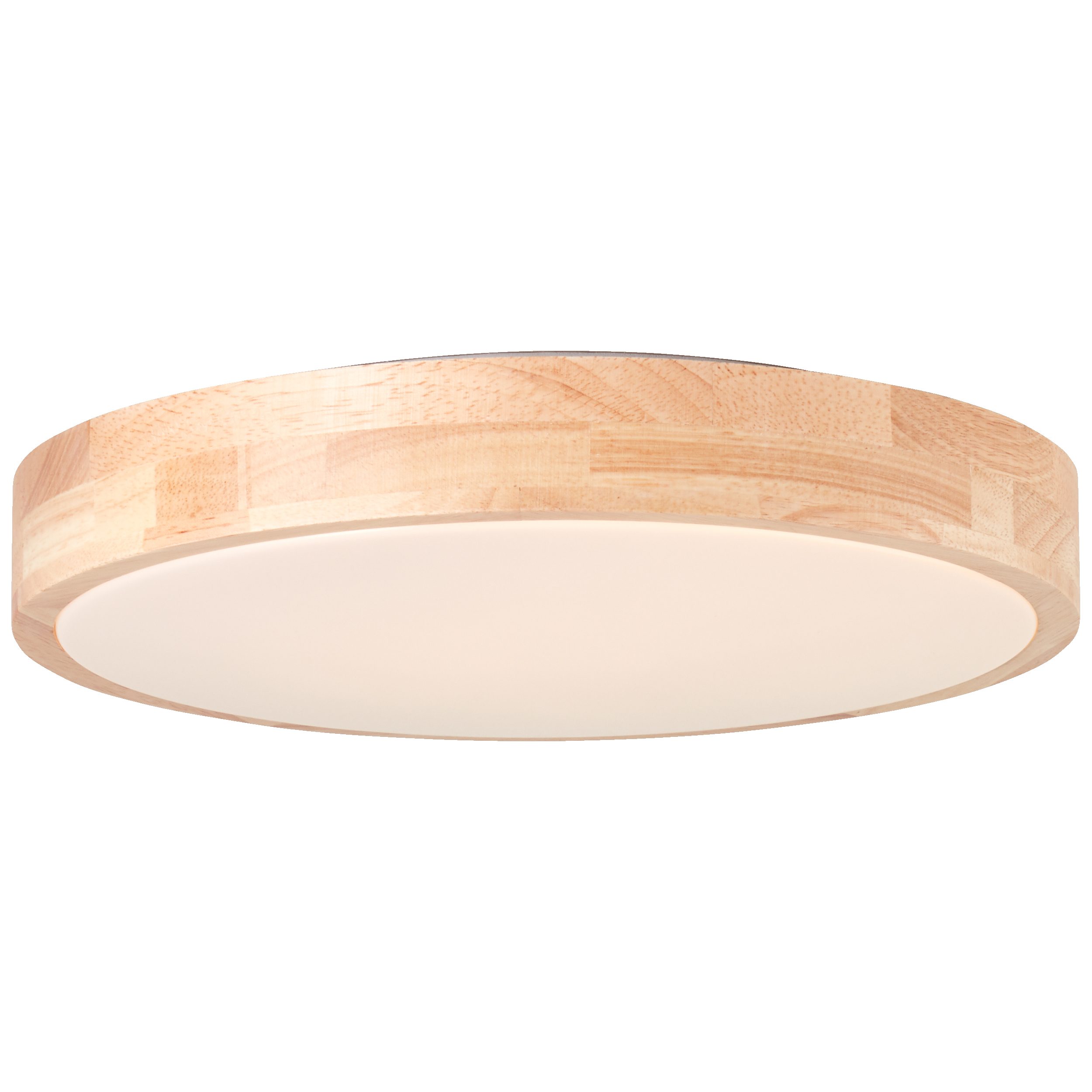 Lightbox Deckenleuchte, LED fest integriert, warmweiß - kaltweiß, spritzwassergeschützte Holz LED Deckenlampe, Ø 34 cm, 3000K - 4500K
