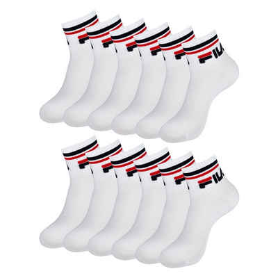Fila Kurzsocken Quarter Socks Calza (6-Paar) im sportlichen Look mit Rippbündchen