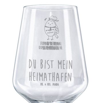 Mr. & Mrs. Panda Rotweinglas Eule Matrose - Transparent - Geschenk, Rotweinglas, Owl, Hochwertige, Premium Glas, Spülmaschinenfest
