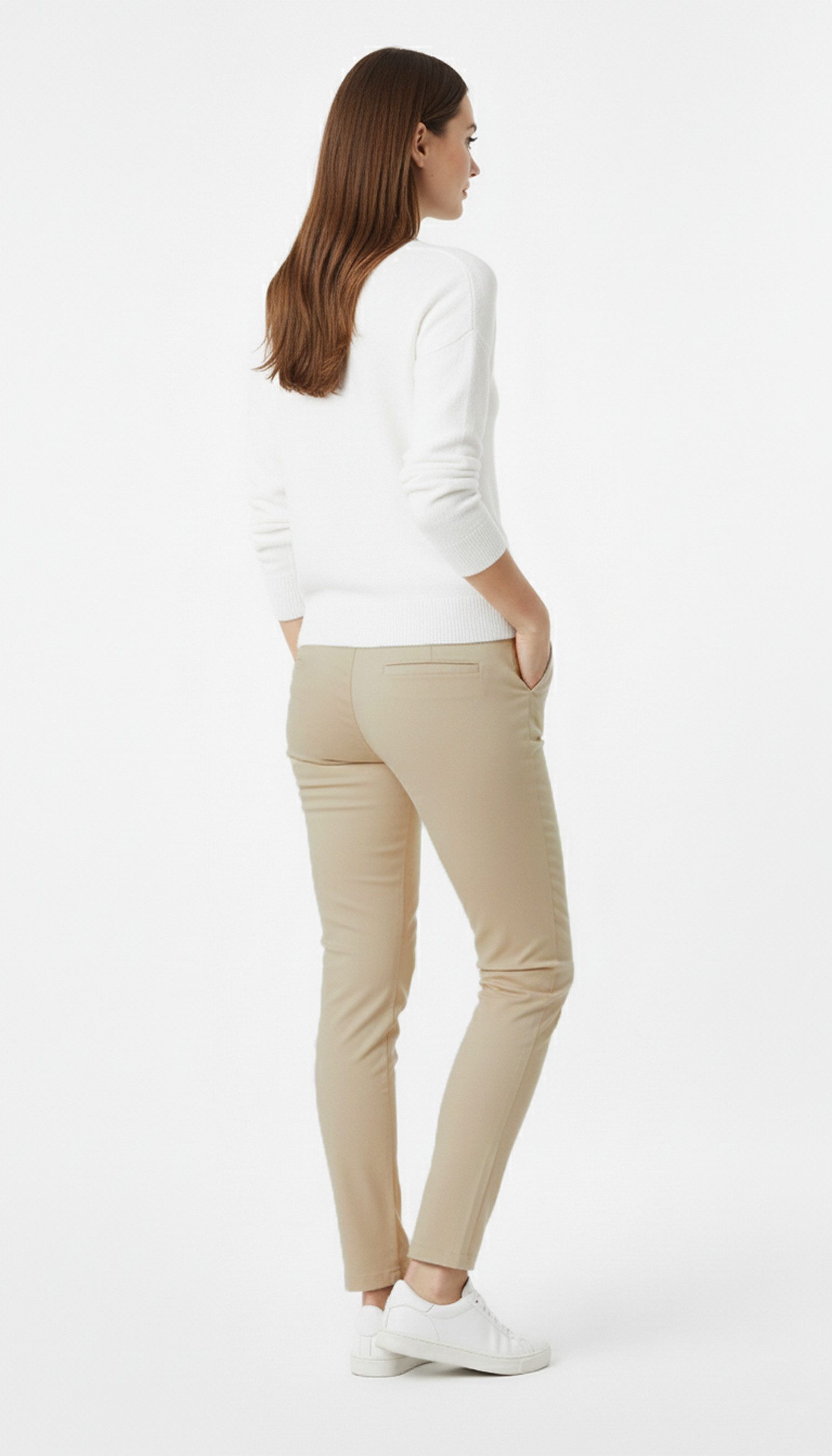 Kendindza Collection Stretch-Hose Bequeme Stoffhose elegant Slim Fit Gummibund flexiblem Rückenteil MADE IN ITALY - Weiches Material - Schlupfhose – Bild 4 von 5