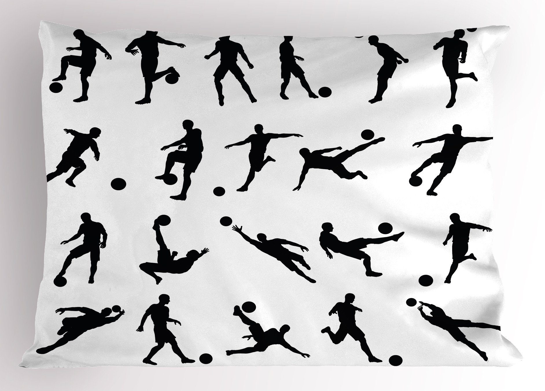 Kissenbezüge Dekorativer Standard King Size Gedruckter Kissenbezug, Abakuhaus (1 Stück), Fußball Fußball-Schattenbilder