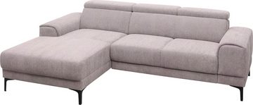 exxpo - sofa fashion Ecksofa Ophelia, L-Form, mit 3 Kopfstützen, wahlweise Sitztiefenverstellung