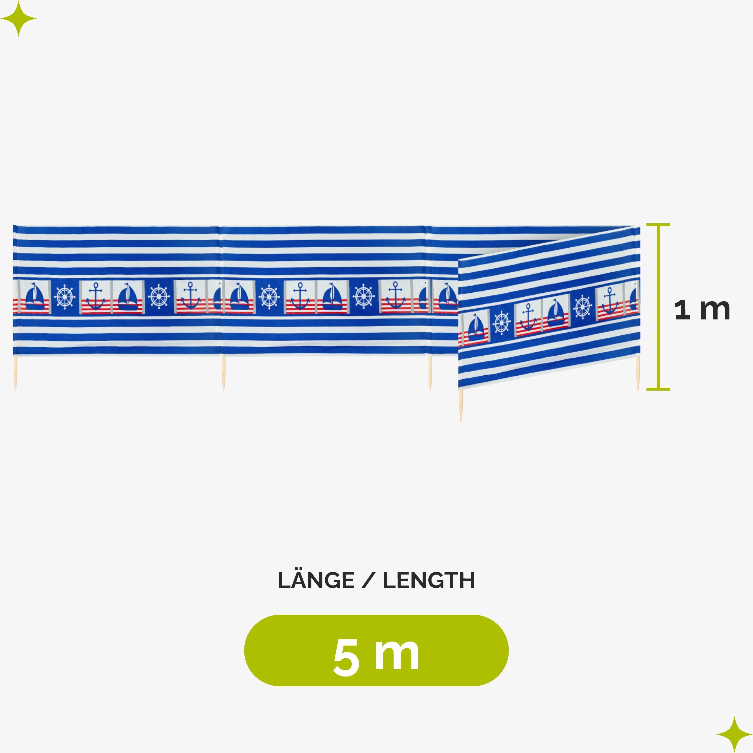 Garronda Windschutz Strand Sichtschutz 5m lang günstig online kaufen