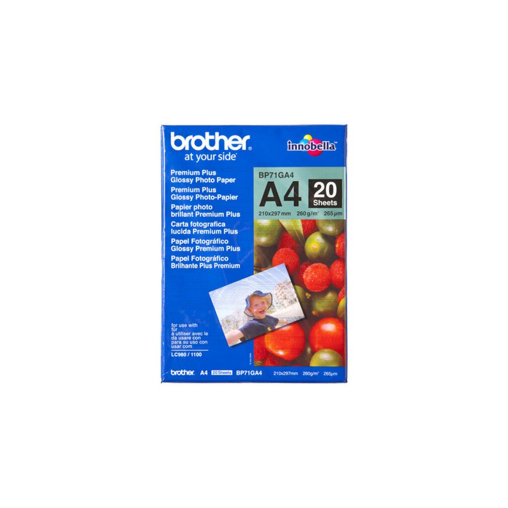 Brother Fotopapier brother Fotopapier BP71GA4 DIN A4 glänzend 260 g/qm 20 Blatt