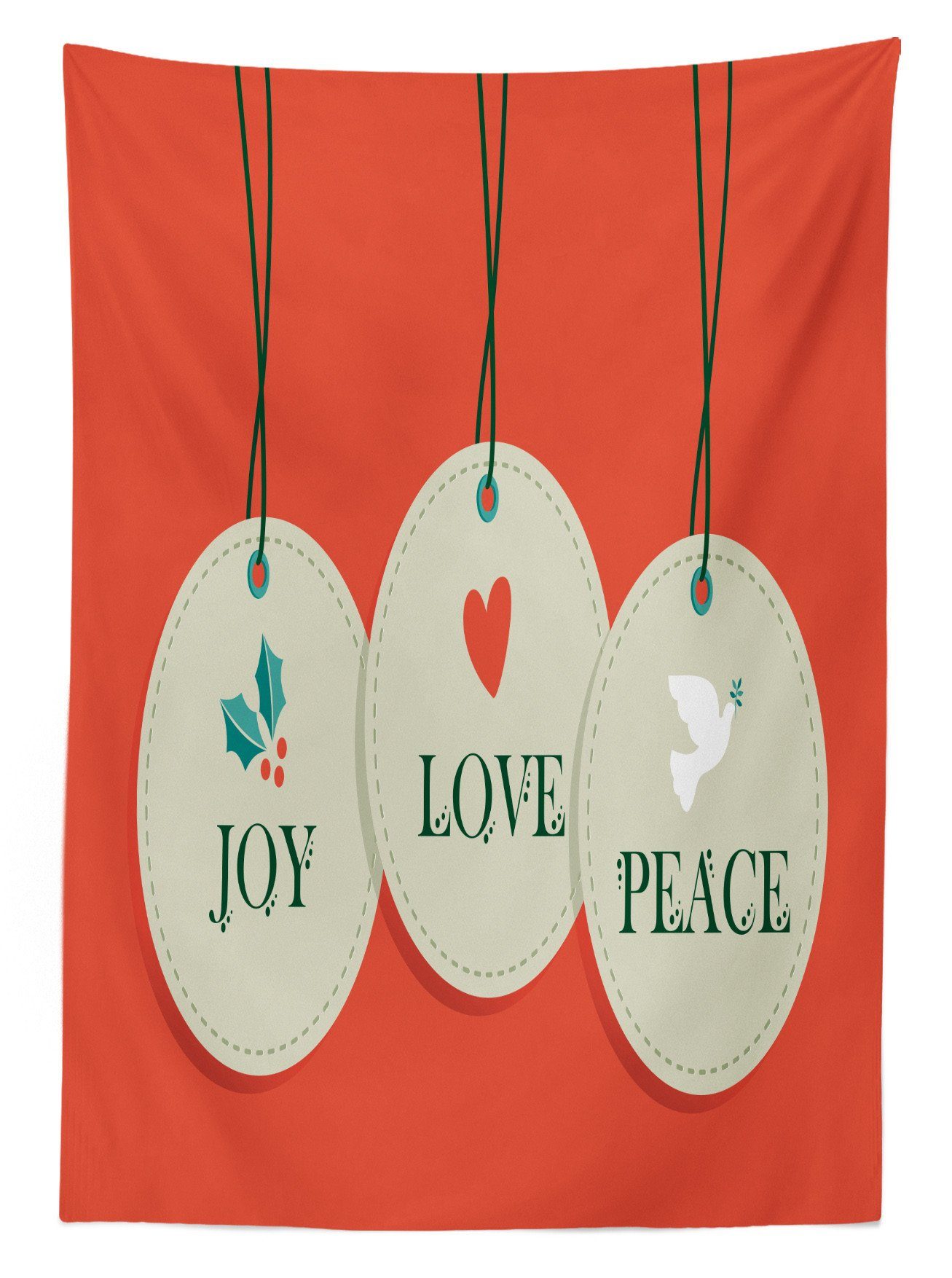 Klare und Tischdecke Joy Farbfest Weihnachten Liebe Außen Frieden Für Bereich Waschbar geeignet Abakuhaus den Farben,