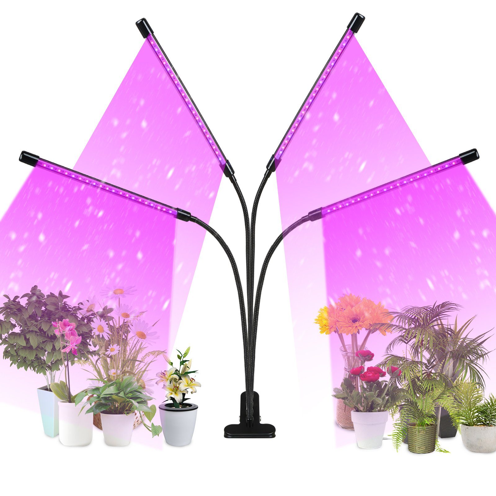 Clanmacy Pflanzenlampe LED 4 Köpfe Grow Lampe Pflanzenleuchte Wachstumslamp günstig online kaufen