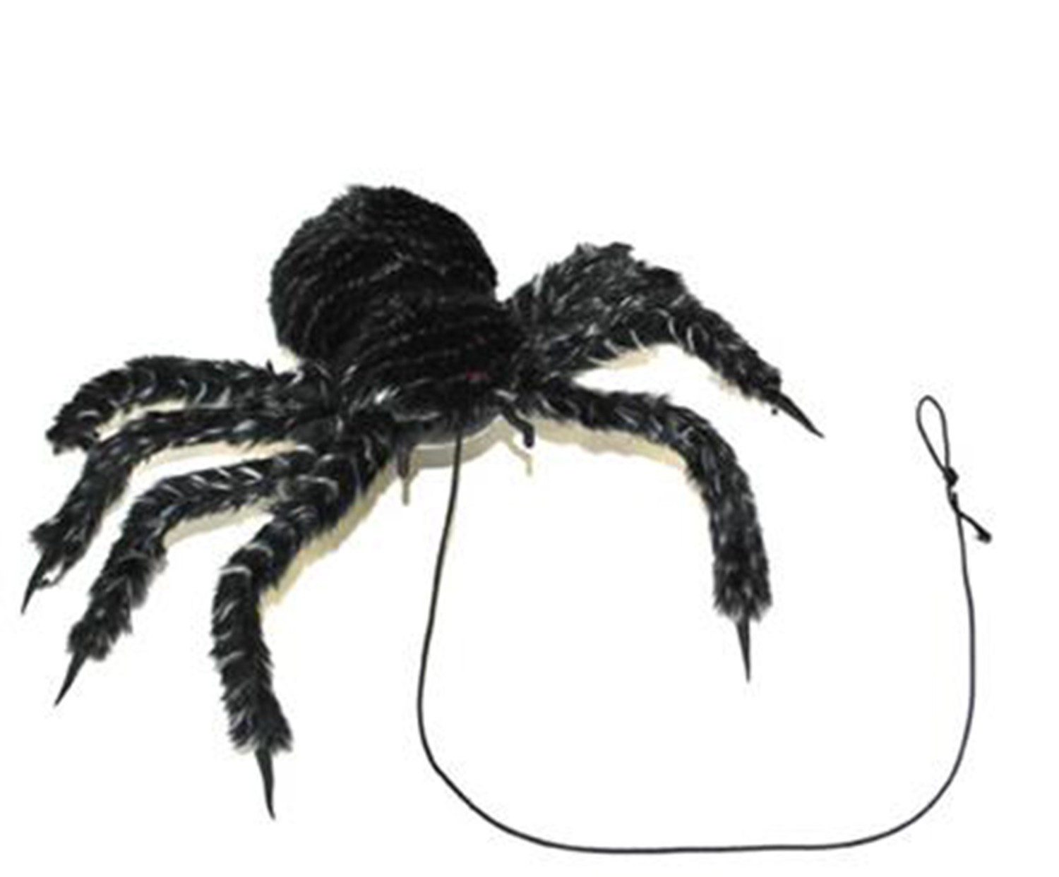 Funny Fashion Dekoobjekt 'Spinne an der Leine' Animiert - 48 cm, Schwarz