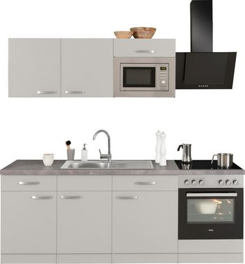 wiho Küchen Küchenzeile Kansas, mit E-Geräten, Breite 220 cm