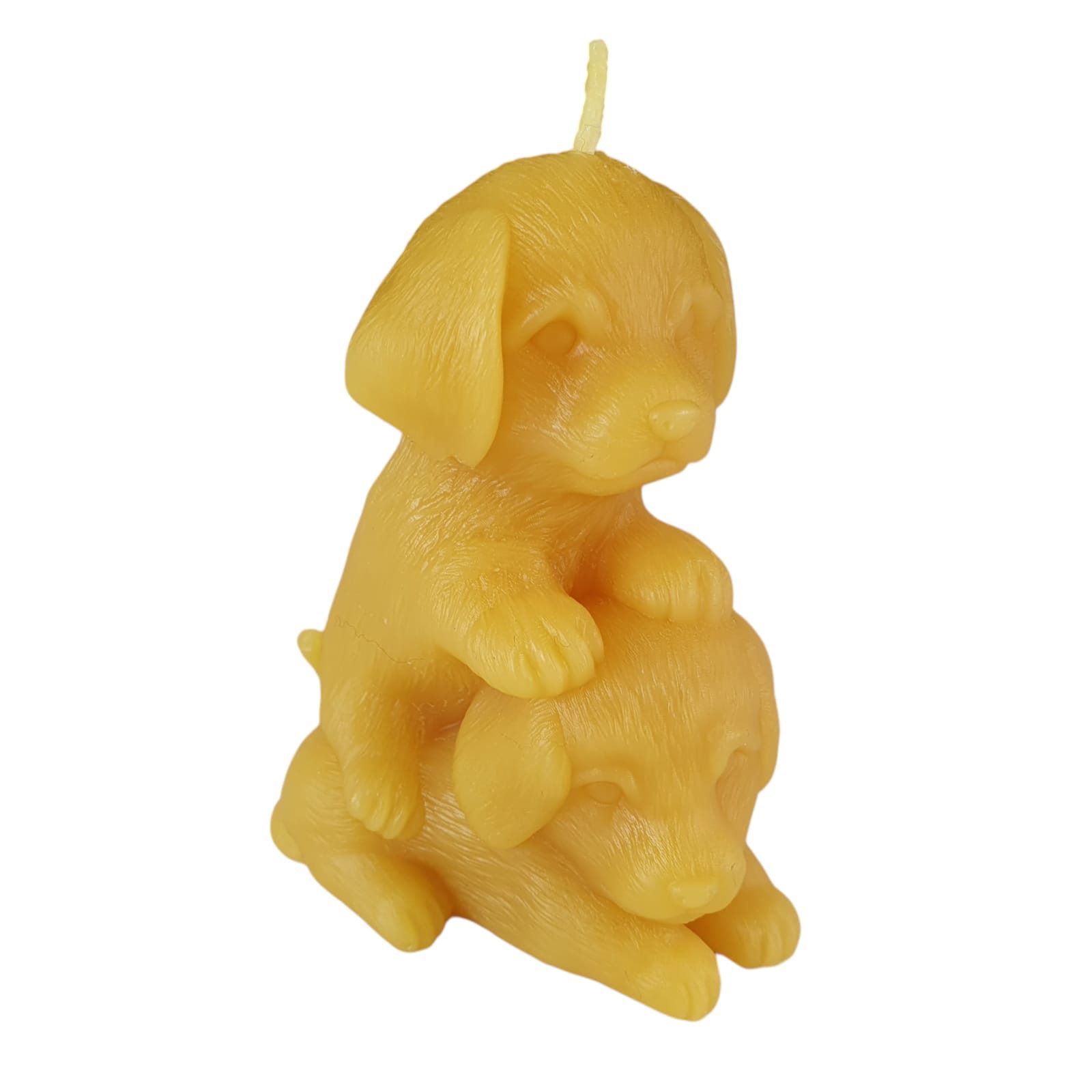 Aspinaworld Formkerze Bienenwachskerze verspielte Hunde Kerze 9 cm