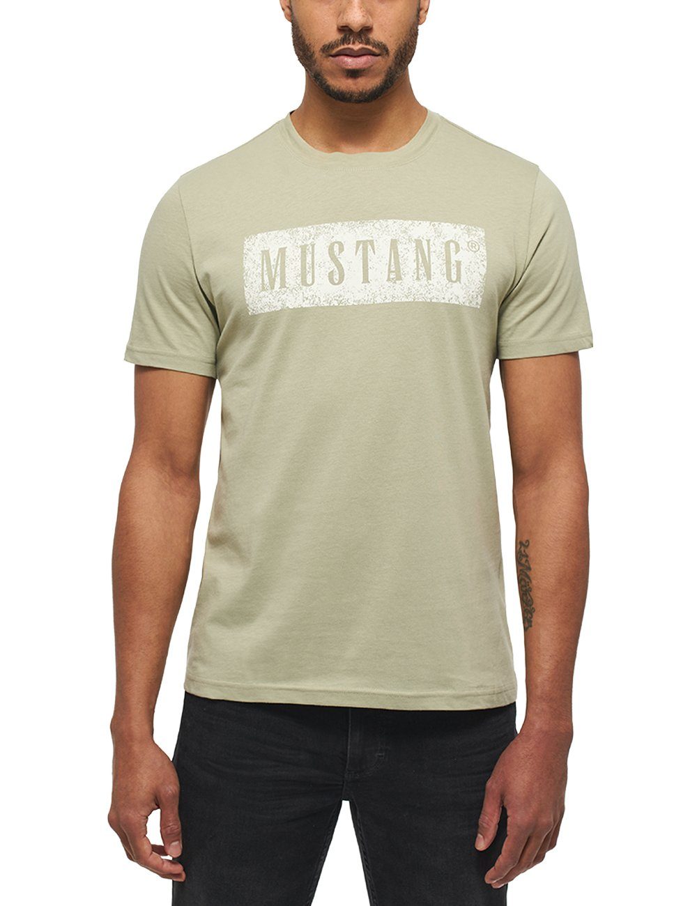 MUSTANG T-Shirt Style Alex C Print grün