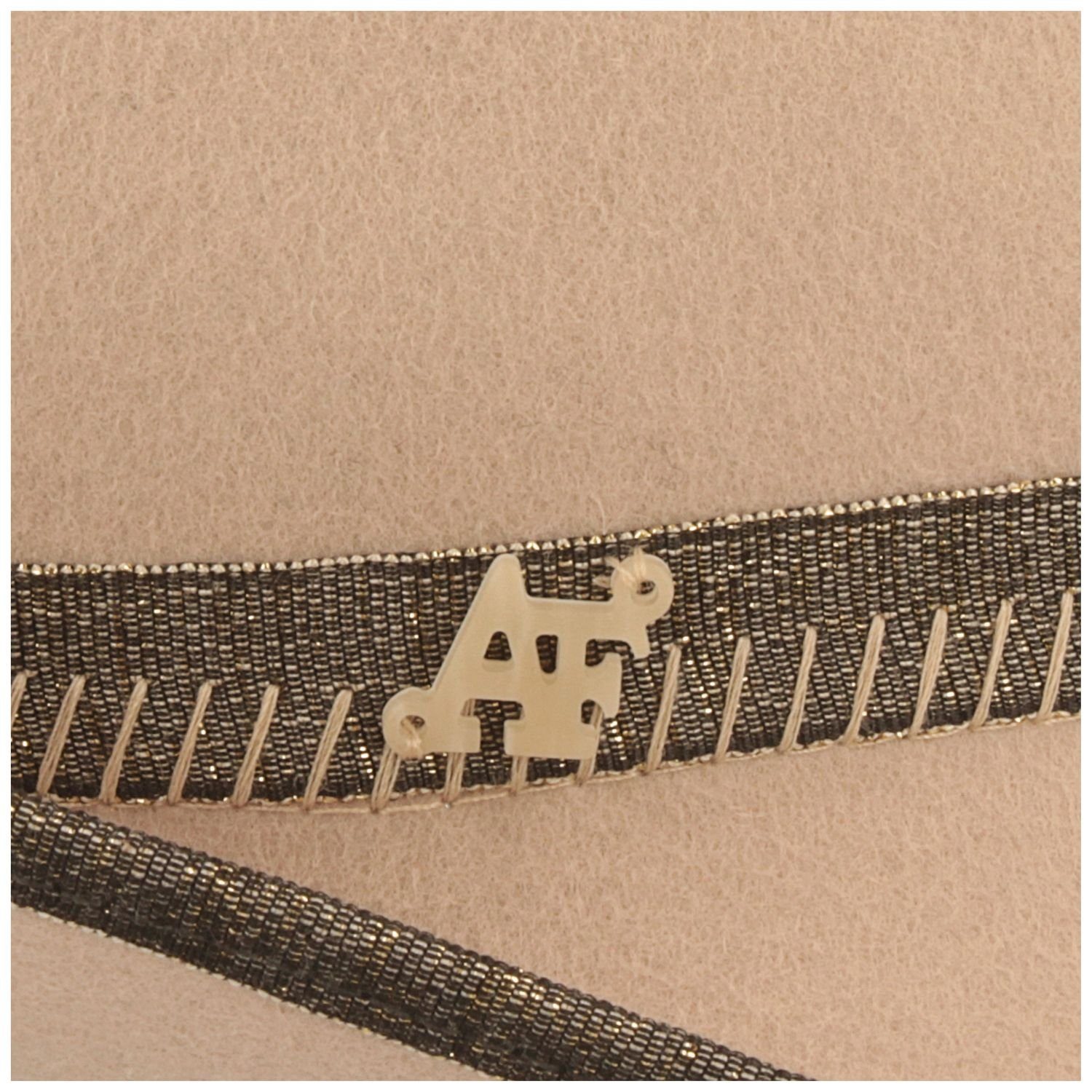 Garniturband Lurex Frasconi R034 mit Frasconi Angiolo & Trilbyhut Einfass Angiolo h´beige Filzhut