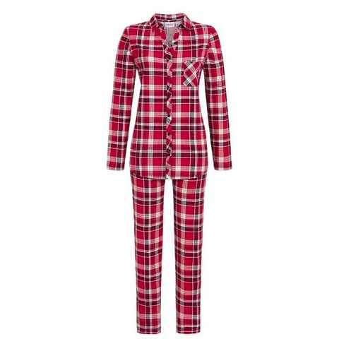 Ringella Schlafanzug Damen Pyjama geknöpft (2 tlg) Modisches Karo Design