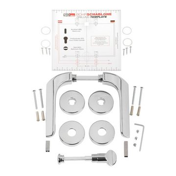 SO-TECH® Drückergarnitur Türdrücker CARL Chrom poliert Rund Rosette, Bad / WC Türen Rosettengarnitur