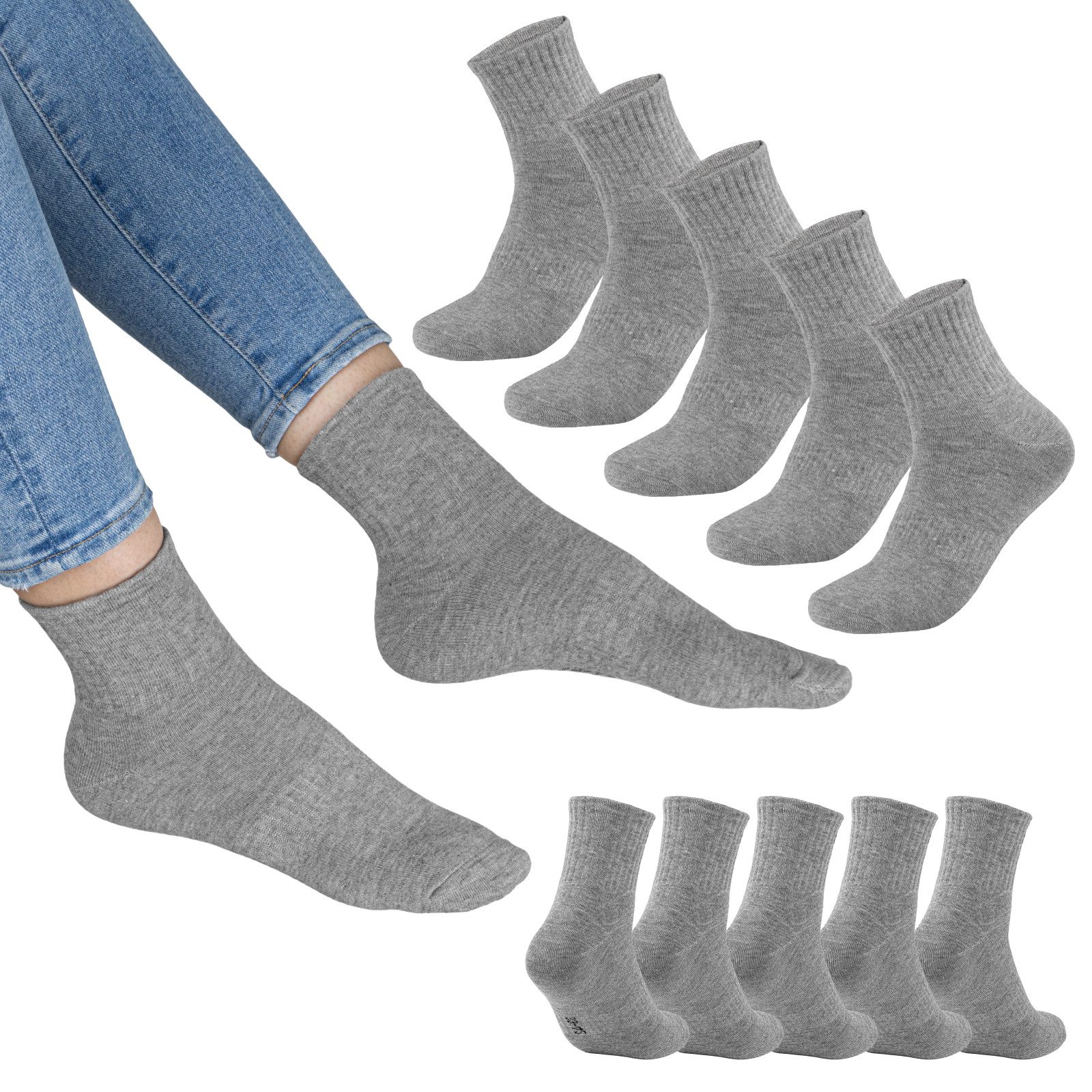 EAAKIE Sportsocken Sport-/Tennissocken Unisex Socken 5/10/20 Paar Baumwolle (10-Paar)