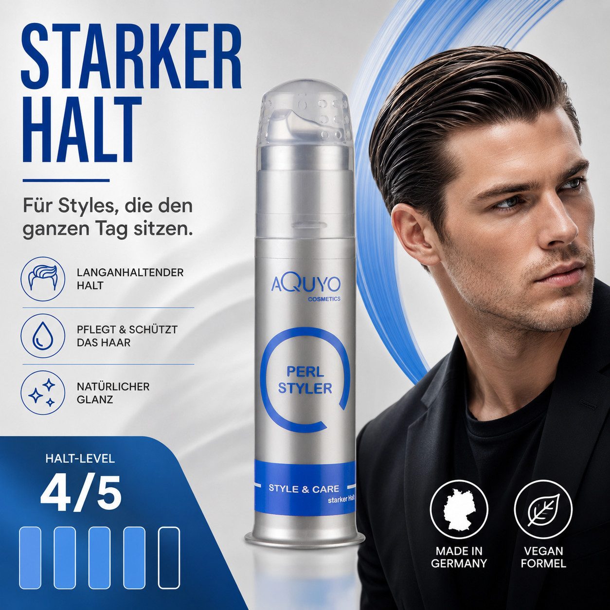 AQUYO Cosmetics Haargel Perl Styler fester Halt, Haargel zum Gestalten und Formen der Frisur., Haargel, Haarstyling