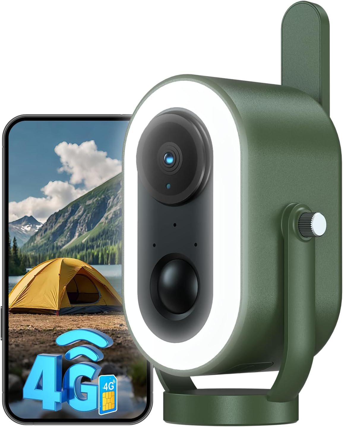 XEGA Überwachungskamera 4G LTE Magnetic Camera with SIM Card Without WiFi Portable (PIR Human Detection for Camper/Camping/Travel/Picnic IP65, 2K HD Outdoor Security Camera 6000mAh Battery)
