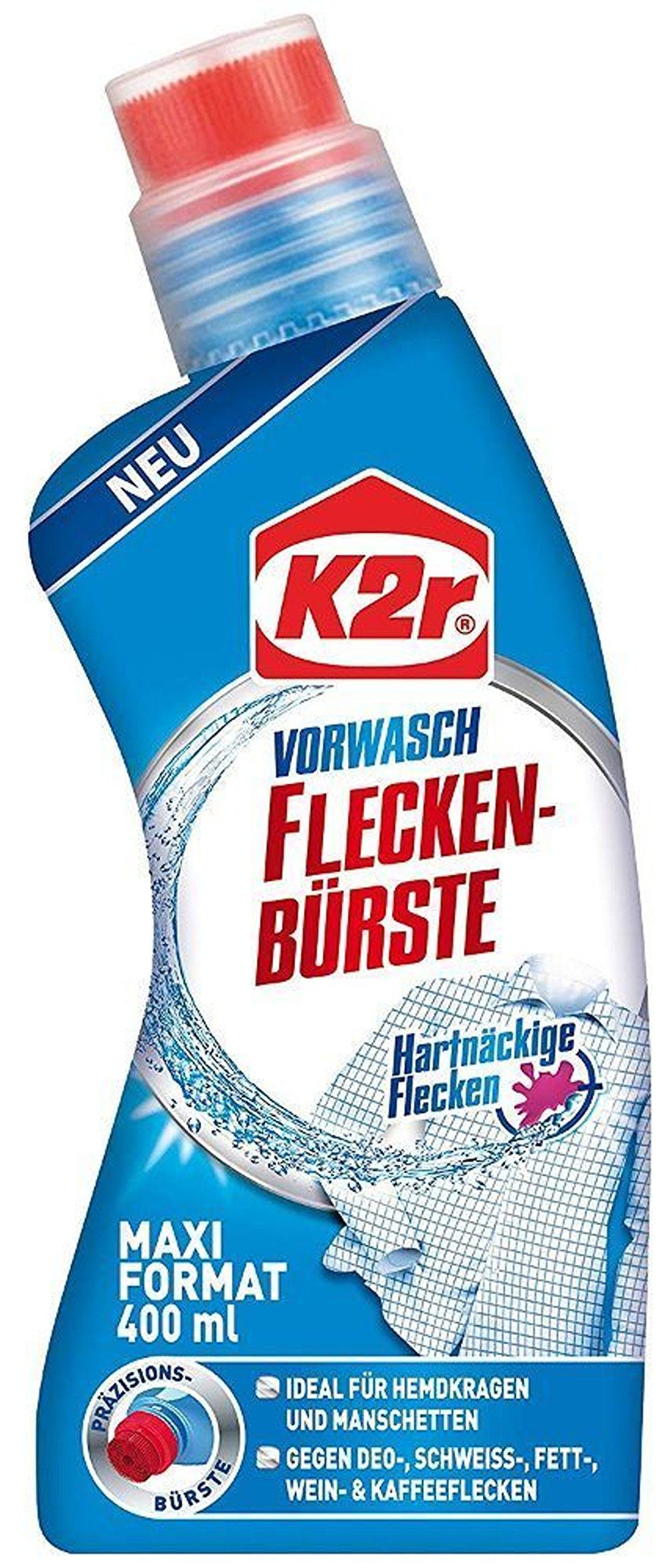 HENKEL K2r® Vorwasch-Fleckenbürste entfernt hartnäckoge Flecken 400 ml Spezialwaschmittel