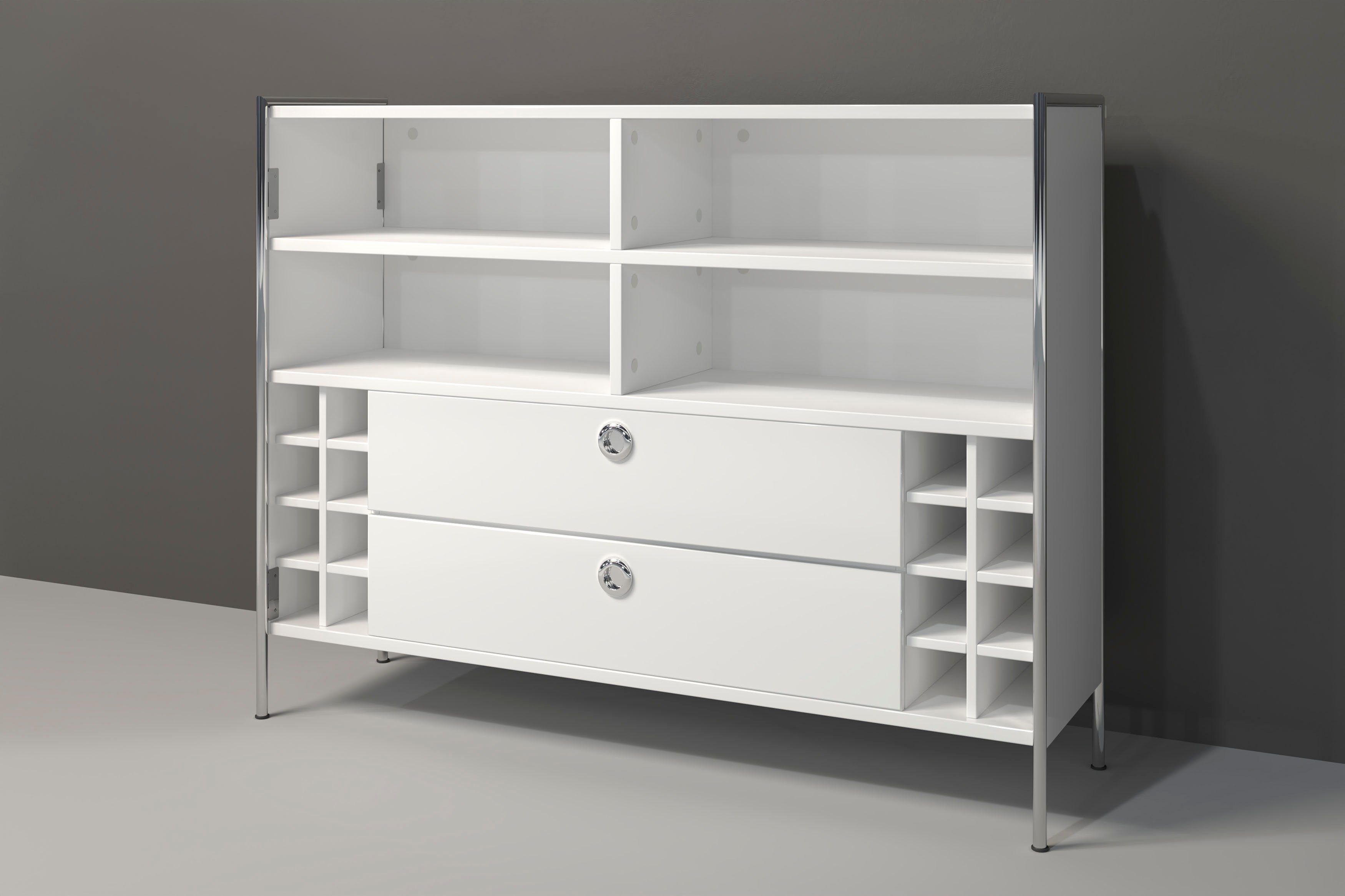 Places of Style Tresentisch Imperia, Mobile Bar mit Chromrahmen, viel Staur günstig online kaufen