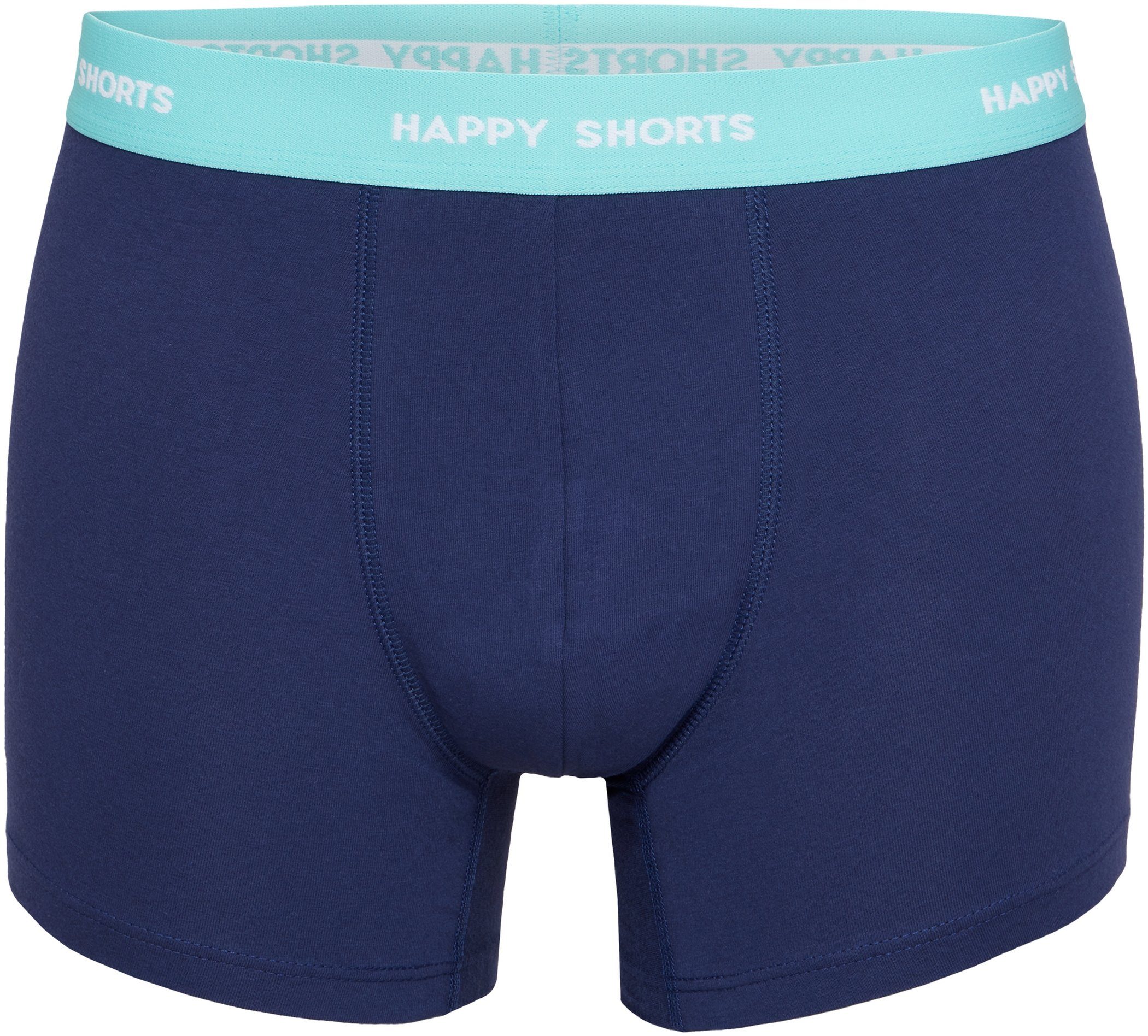 HAPPY SHORTS Trunk 3er Pack Happy Shorts Boxershorts Pants Boxer Fun marine blau hawaii (1-St)
