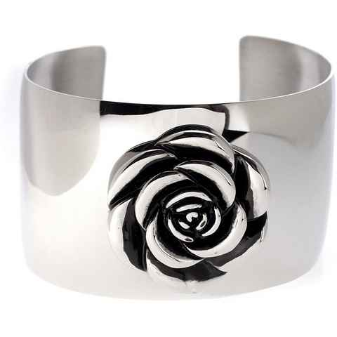 Karisma Edelstahlarmband Frauen Edelstahl Silber Armreif Blume Damenschmuck SB0471-/Breite 40mm