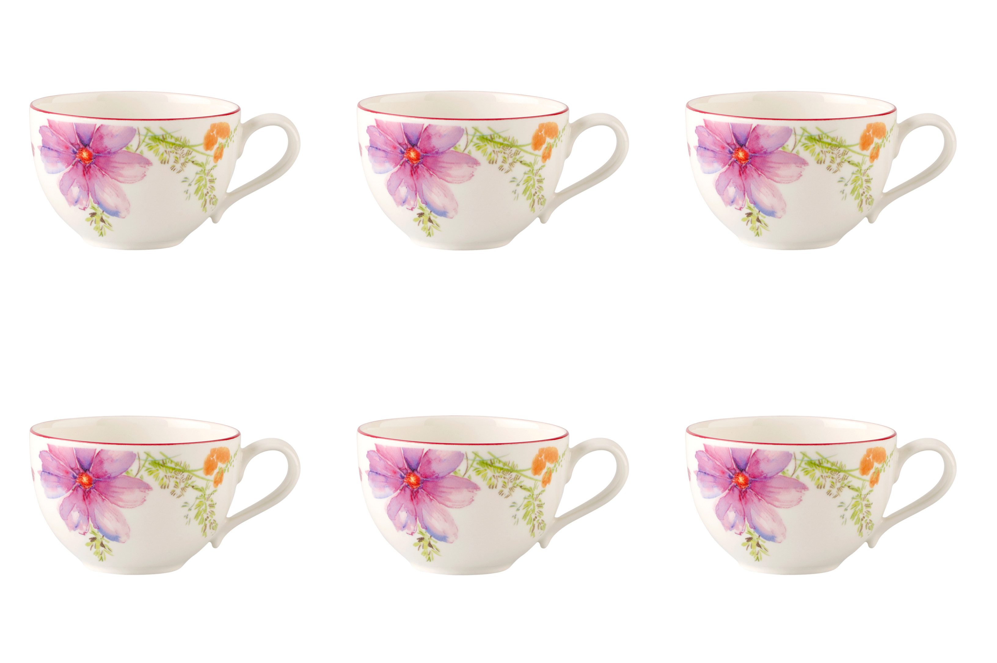 Villeroy & Boch Tasse Mariefleur Basic, Porzellan, Spülmaschinengeeignet, Mehrfarbig, Blumen, H: 7cm