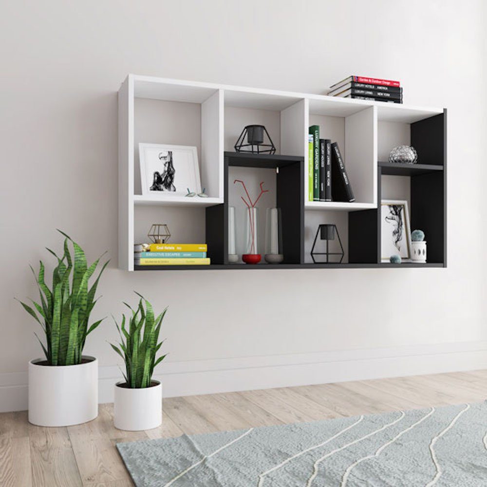 Bücherregal Feldmann-Wohnen / Split, 60x20x120cm schwarz weiß