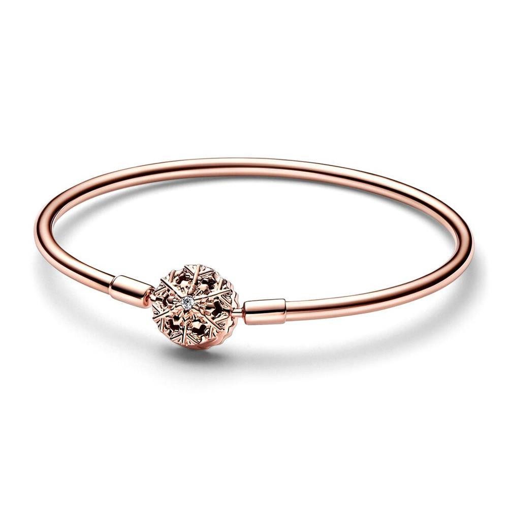 Pandora Armband Rosévergoldeter Armreif Schneeflocke mit Zirkonia von PANDORA