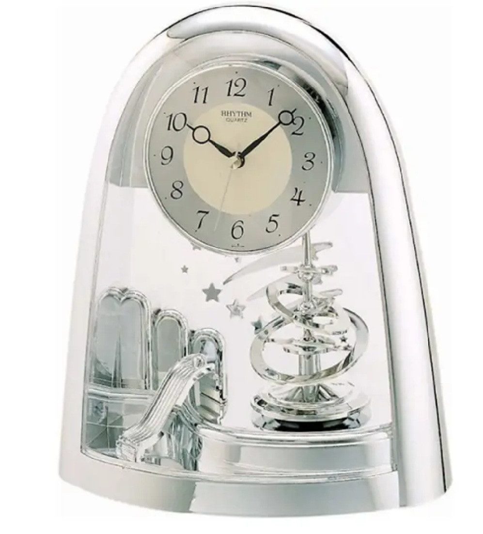 Pendeltischuhr Tischuhr mit Drehpendel Quartz Uhrwerk Rhythm 7607