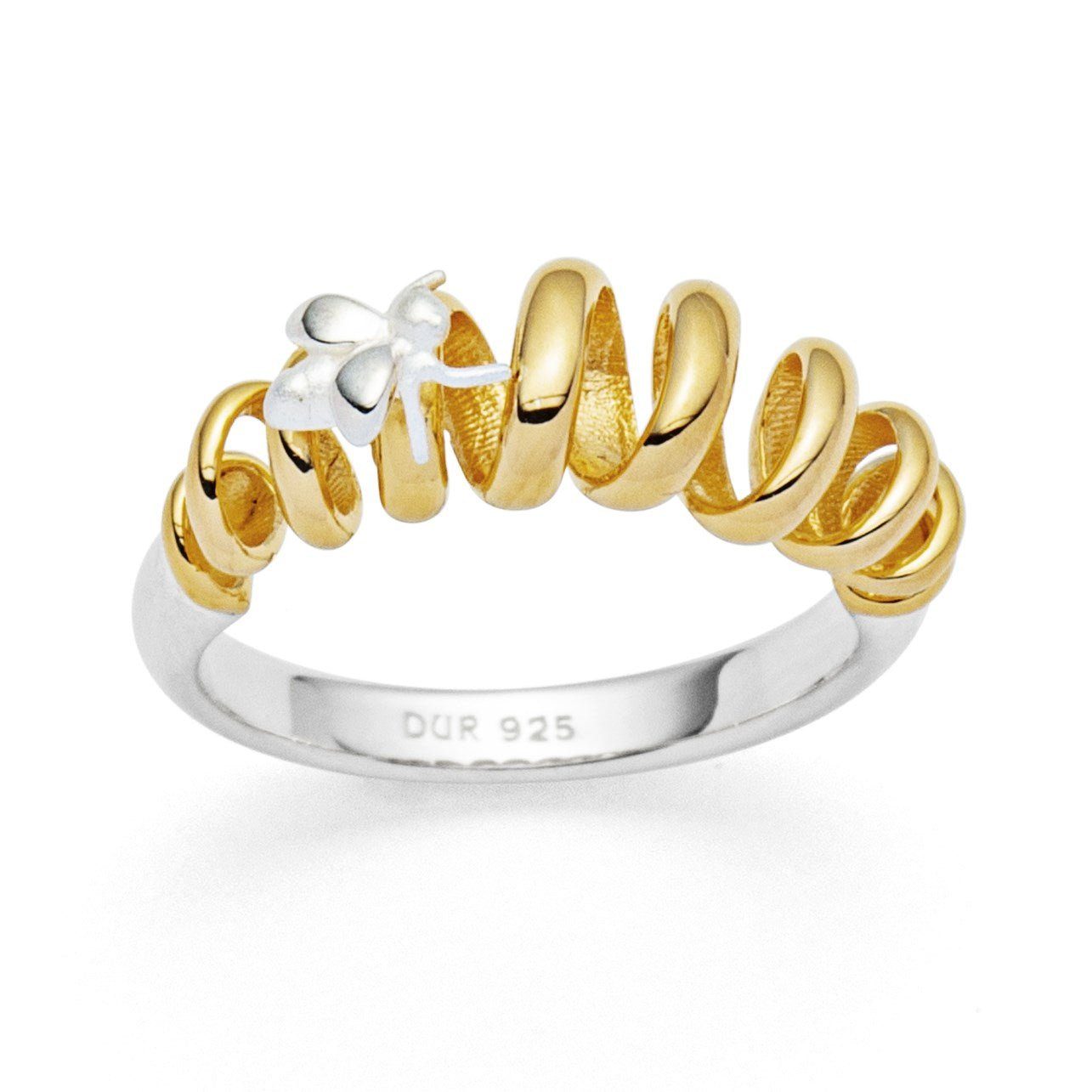DUR Fingerring DUR Schmuck: Ring "Biene" 925er Silber, vergoldet R5491