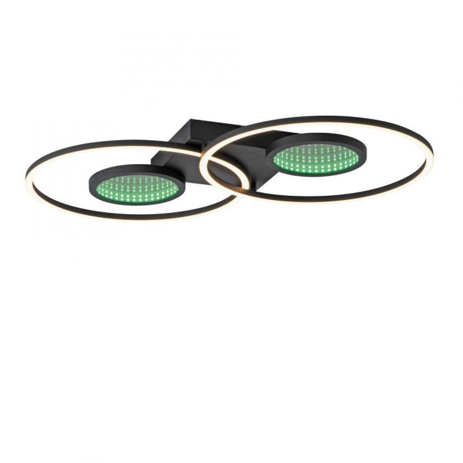 Licht-Erlebnisse Deckenleuchte QUELIS, LED fest integriert, LED mit Dimmer Metall Schwarz Farbwechsel 2700-5000 K 3600 lm Modern