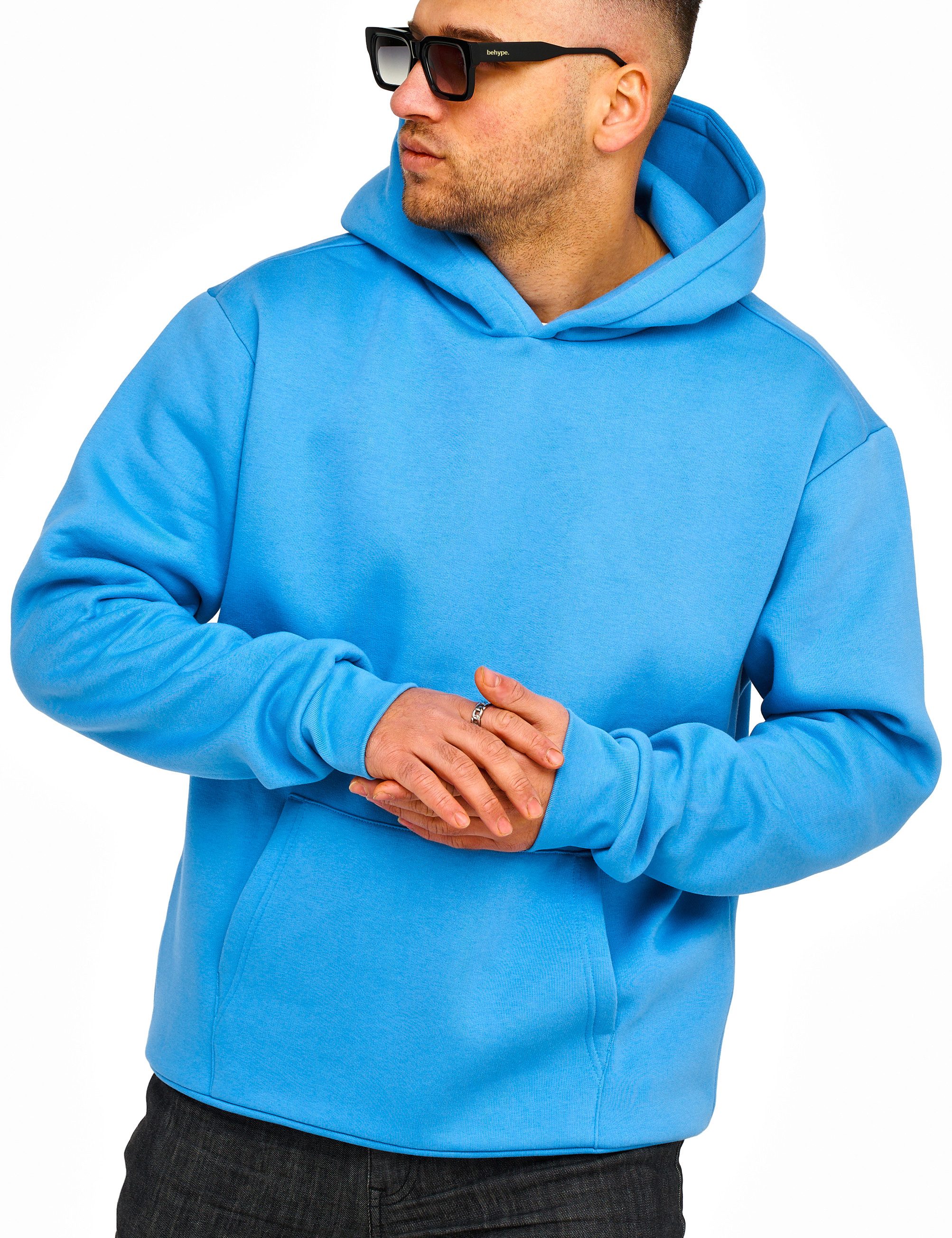 DAILY COTTON Hoodie im Oversize Schnitt Unifarben - Kapuzenpullover Loose-F günstig online kaufen