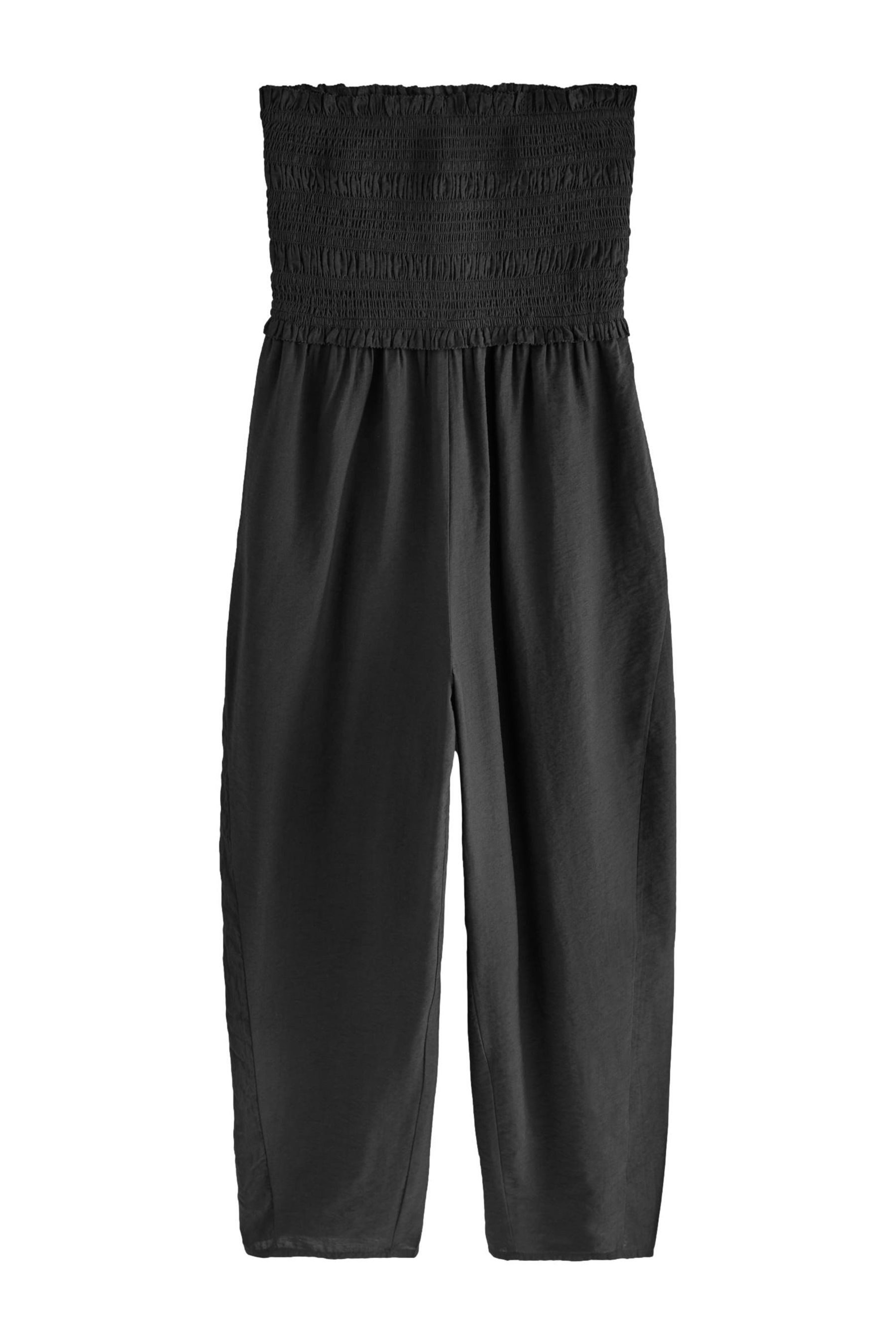 Next Jumpsuit Bandeau-Jumpsuit mit Raffung + Barrel-Bein (1-tlg)