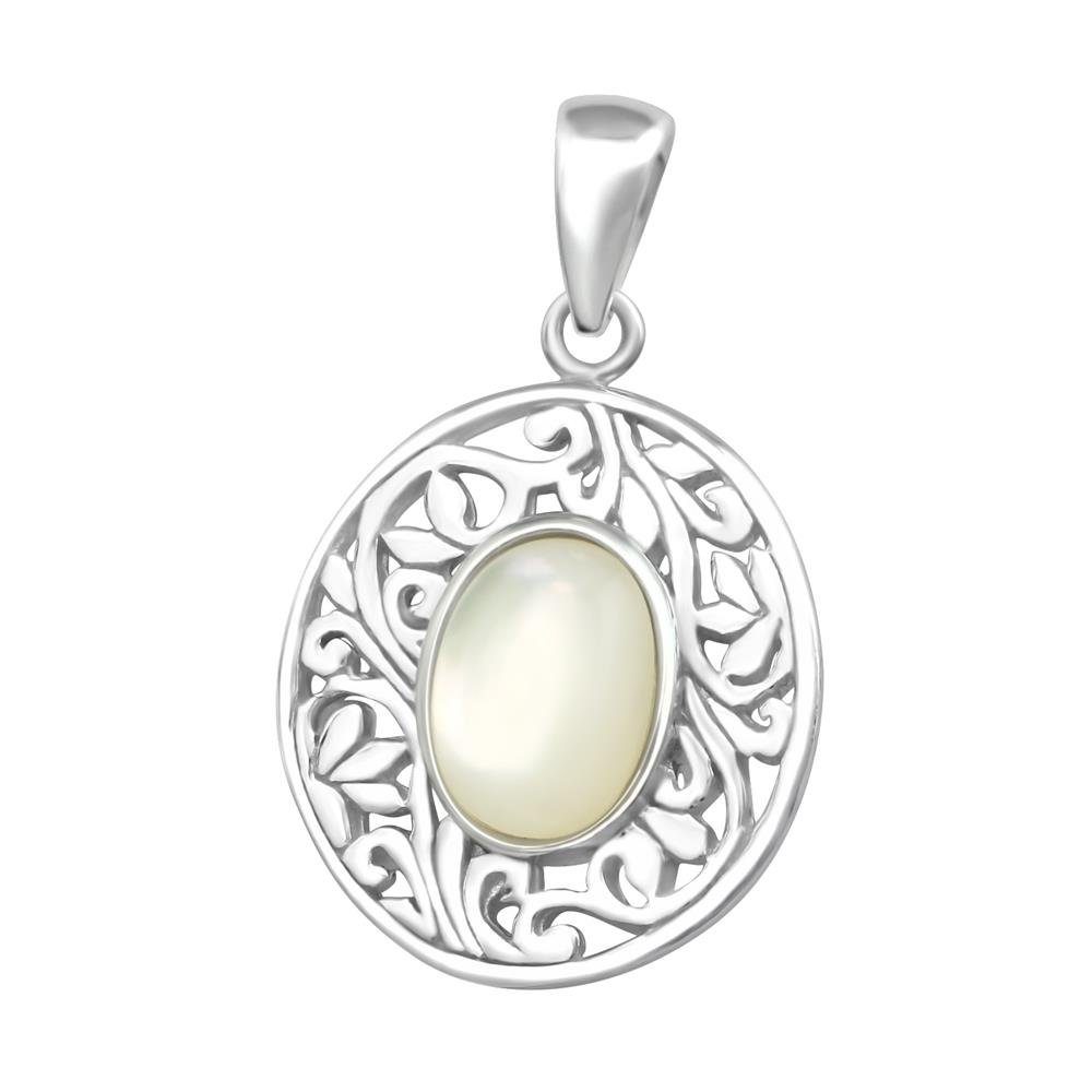 BUNGSA Кулон Set Кулон oval aus 925 Silber Damen (1-tlg), Pendant Halsketten