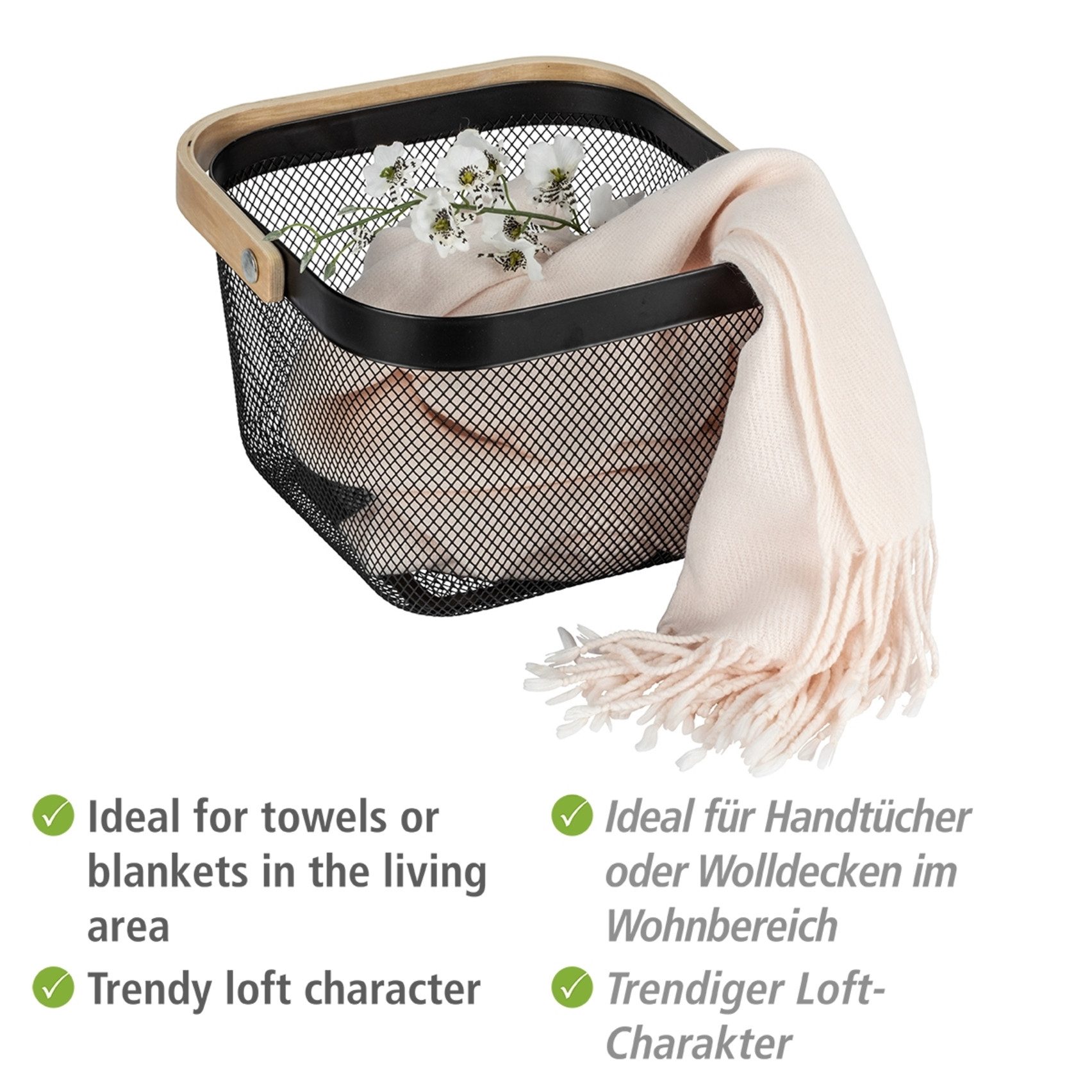 WENKO Aufbewahrungskorb Bambusa, BxTxH: 25x25x17 cm – Bild 3 von 5