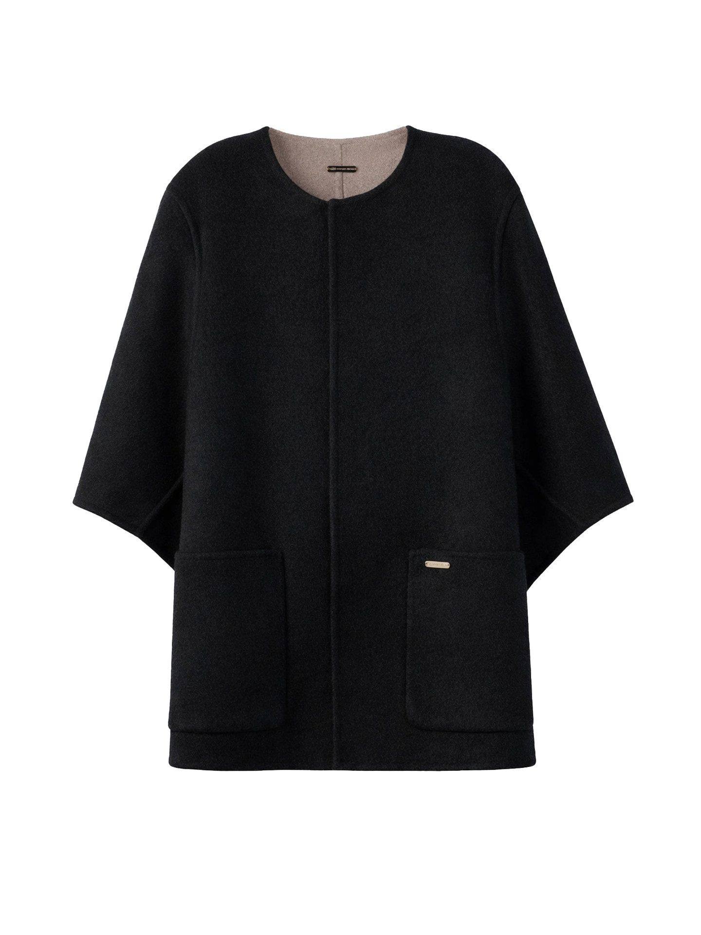 Poncho Ponchojacke aus Kaschmir mit Tasche