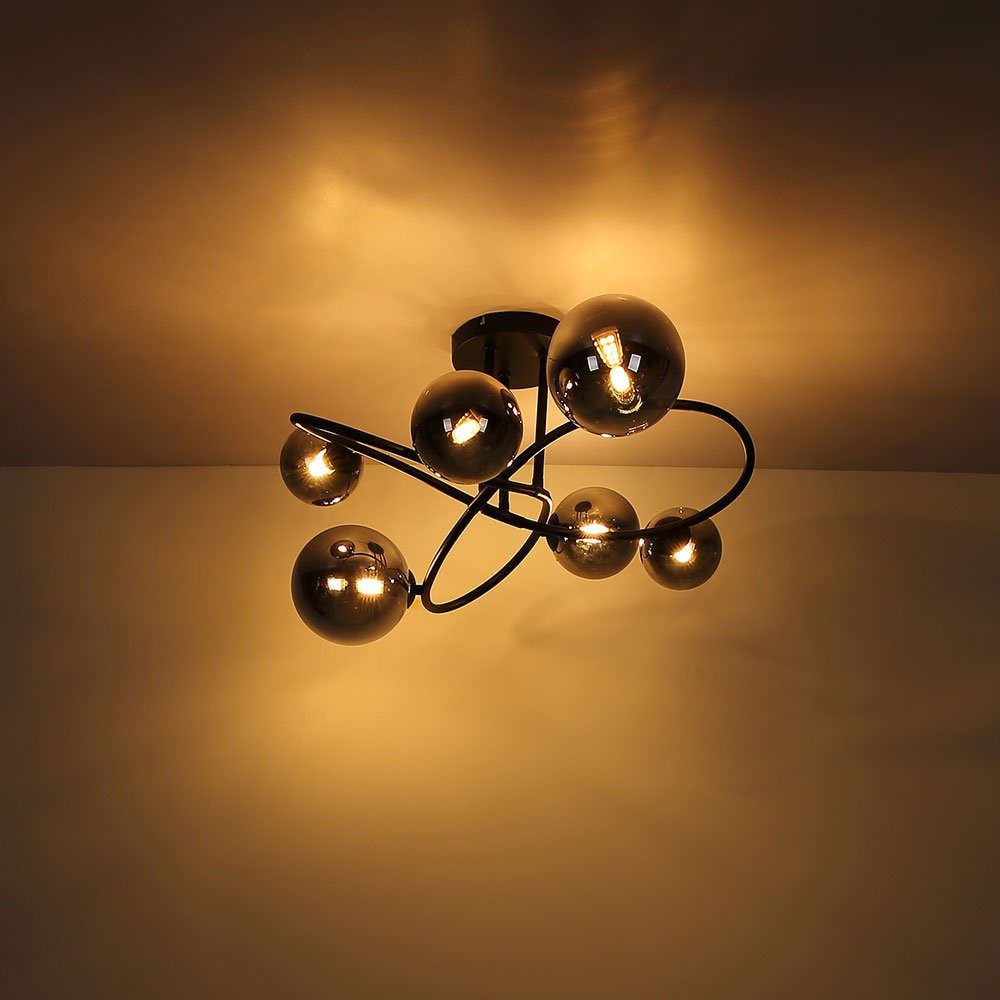 Deckenlampe Globo LED Deckenleuchte, Metall LED Wohnzimmerleuchte Deckenleuchte Glas